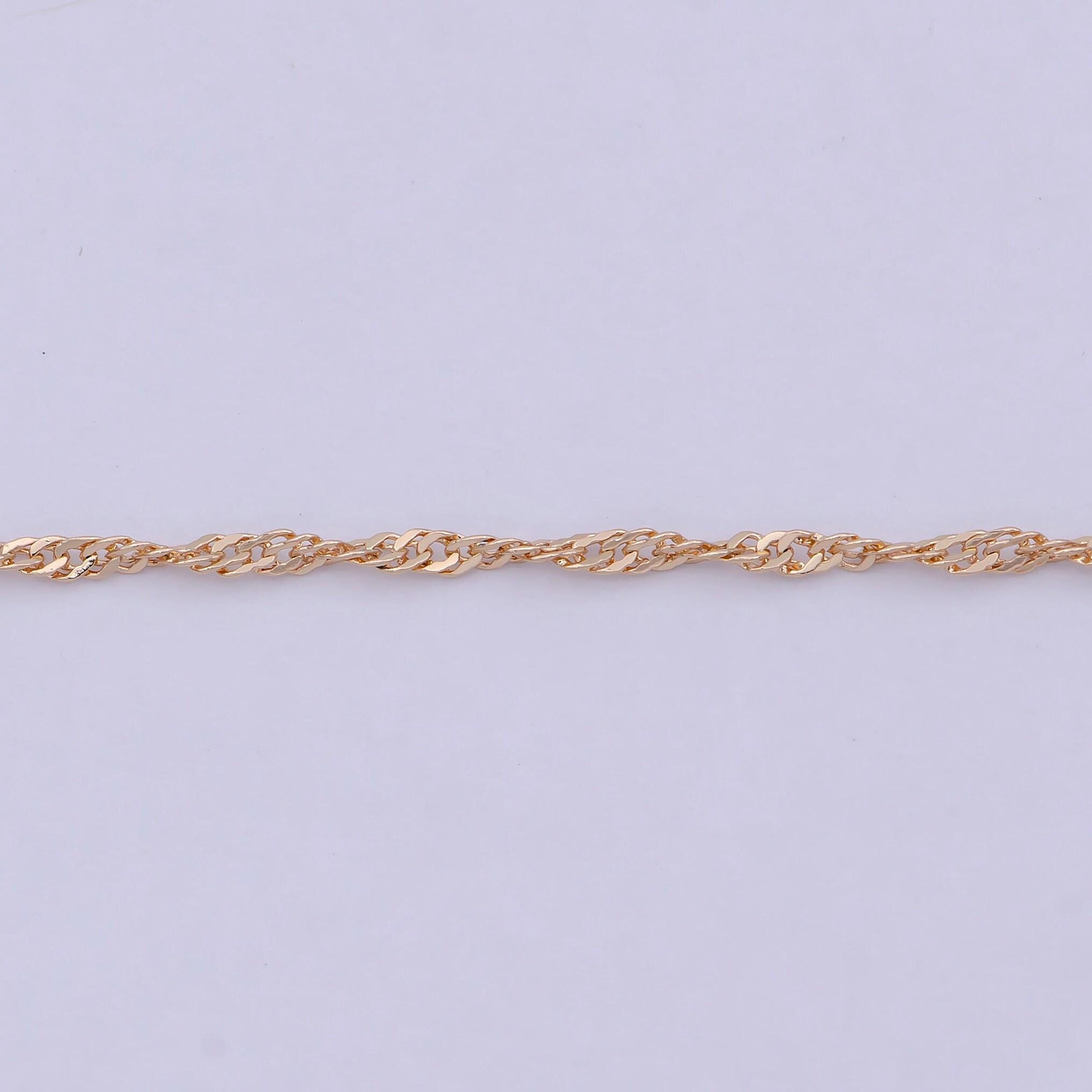 18k gold filled twisted singapore chain necklace, gold chain necklace layer dainty necklace wa-762