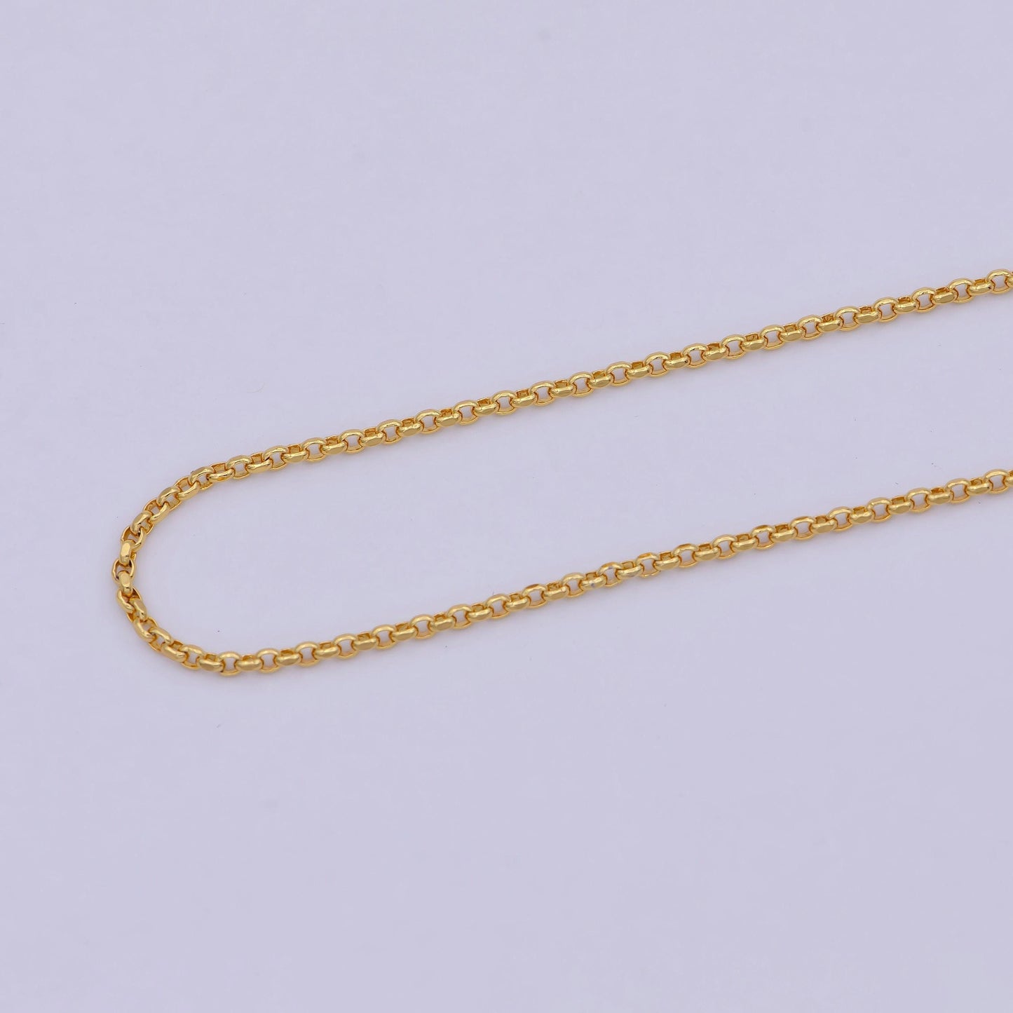 1.3mm 24k gold filled chain, rolo chain dainty gold necklace chain, circle cable chain wholesale wa-747