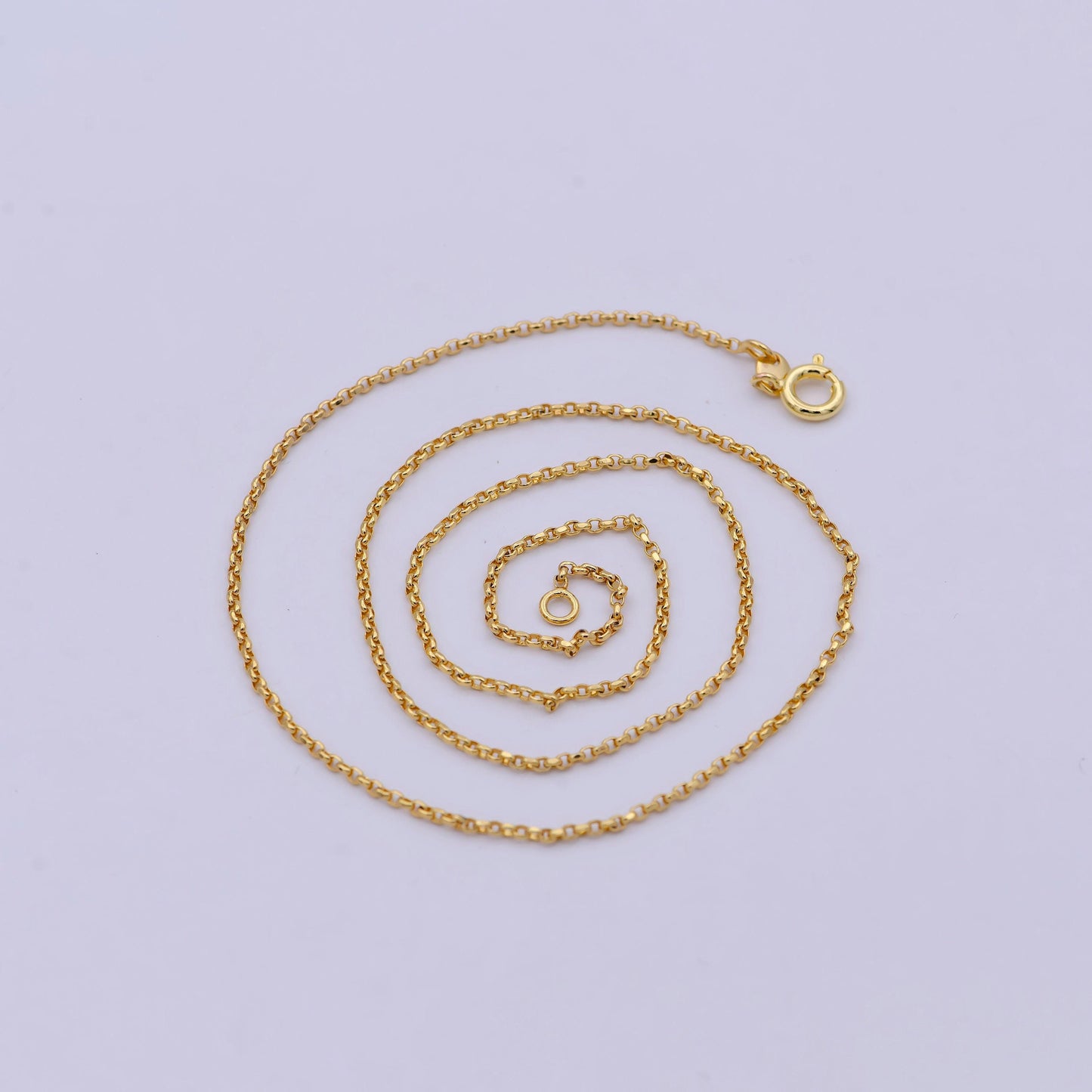 1.3mm 24k gold filled chain, rolo chain dainty gold necklace chain, circle cable chain wholesale wa-747