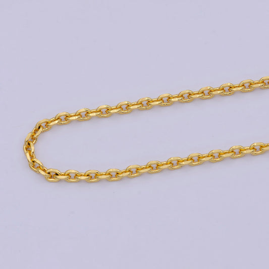 17.7'' 24k gold filled thin cable necklace chain, layering cable chain dainty necklace, for pendant charm necklace making wa-745