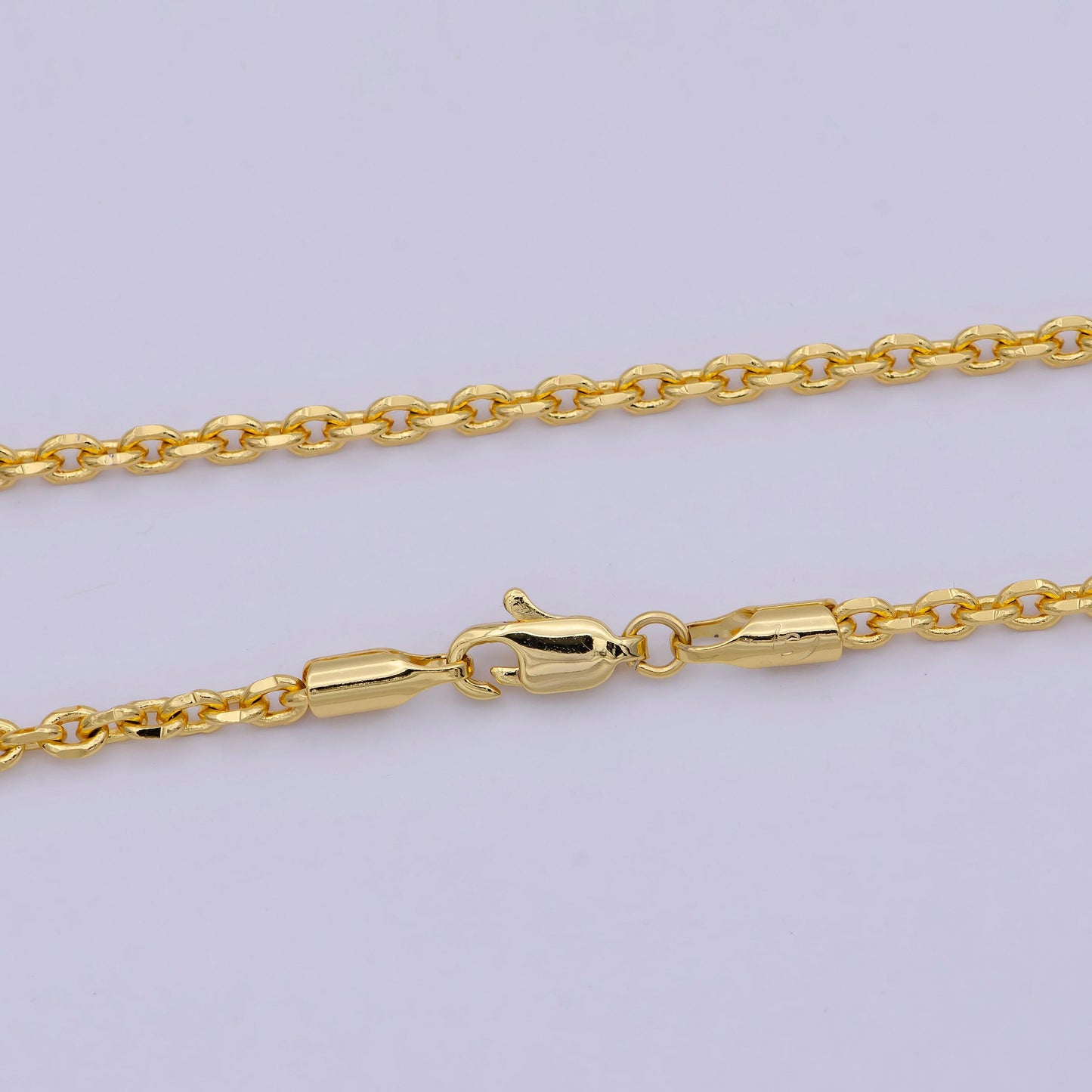 17.7'' 24k gold filled thin cable necklace chain, layering cable chain dainty necklace, for pendant charm necklace making wa-745