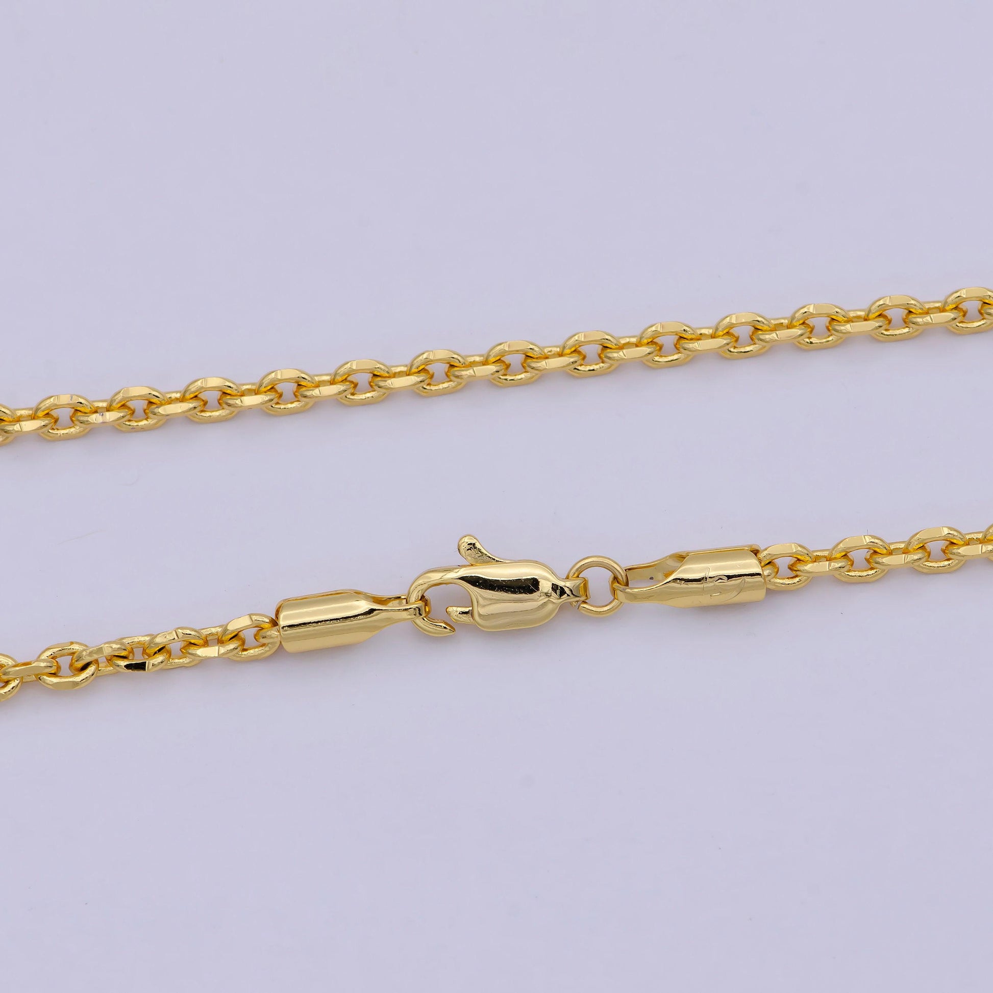 17.7'' 24k gold filled thin cable necklace chain, layering cable chain dainty necklace, for pendant charm necklace making wa-745