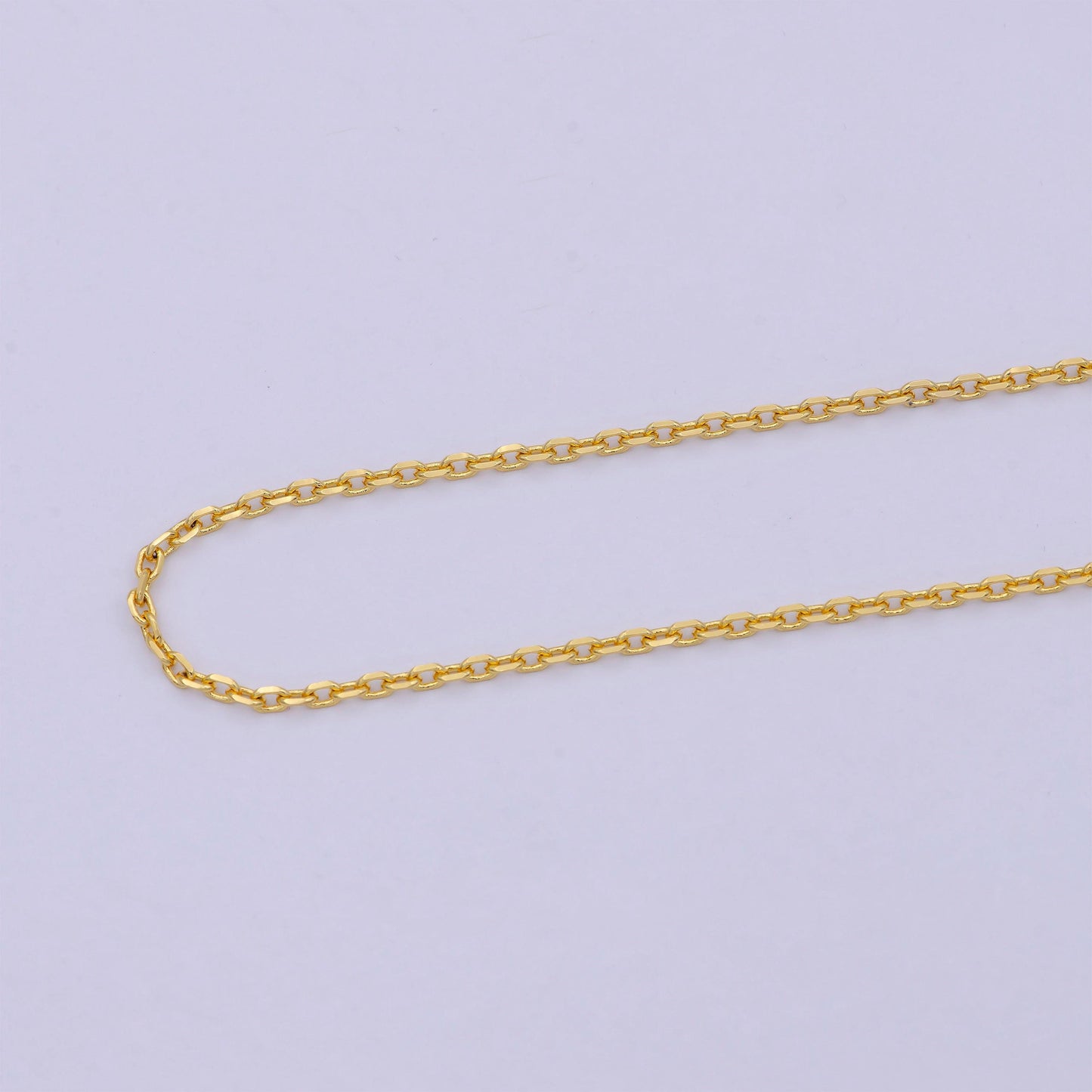 19.7'' ready to use 24k gold filled thin cable necklace chain layering cable chain dainty necklace, for pendant charm necklace making wa-743