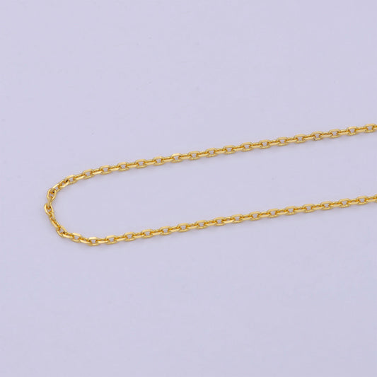 19.7'' ready to use 24k gold filled thin cable necklace chain layering cable chain dainty necklace, for pendant charm necklace making wa-743