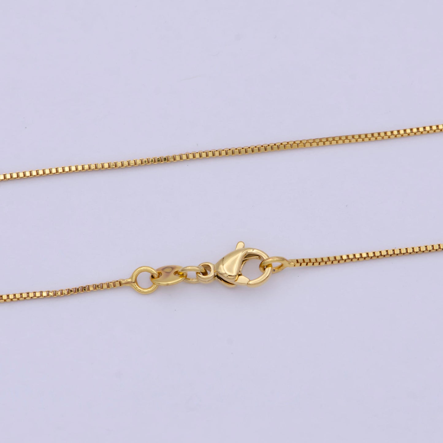 0.8 mm chain box necklace, 24k gold filled box chain, dainty gold filled chain, minimalist necklace 16 inch chain | wa-742