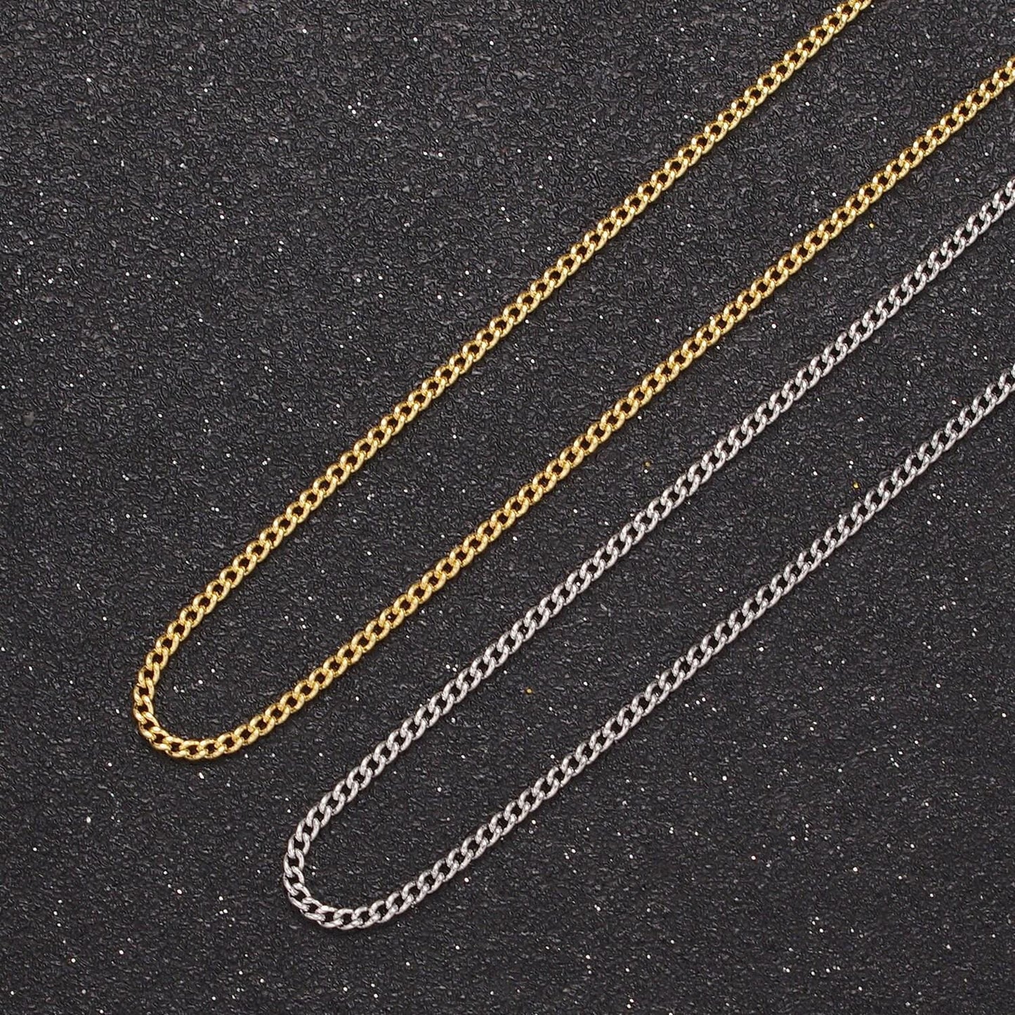 Dainty curb chain necklace - layering necklace - minimalist chain necklace - 24k gold filled chain necklace 17.5" wa-730