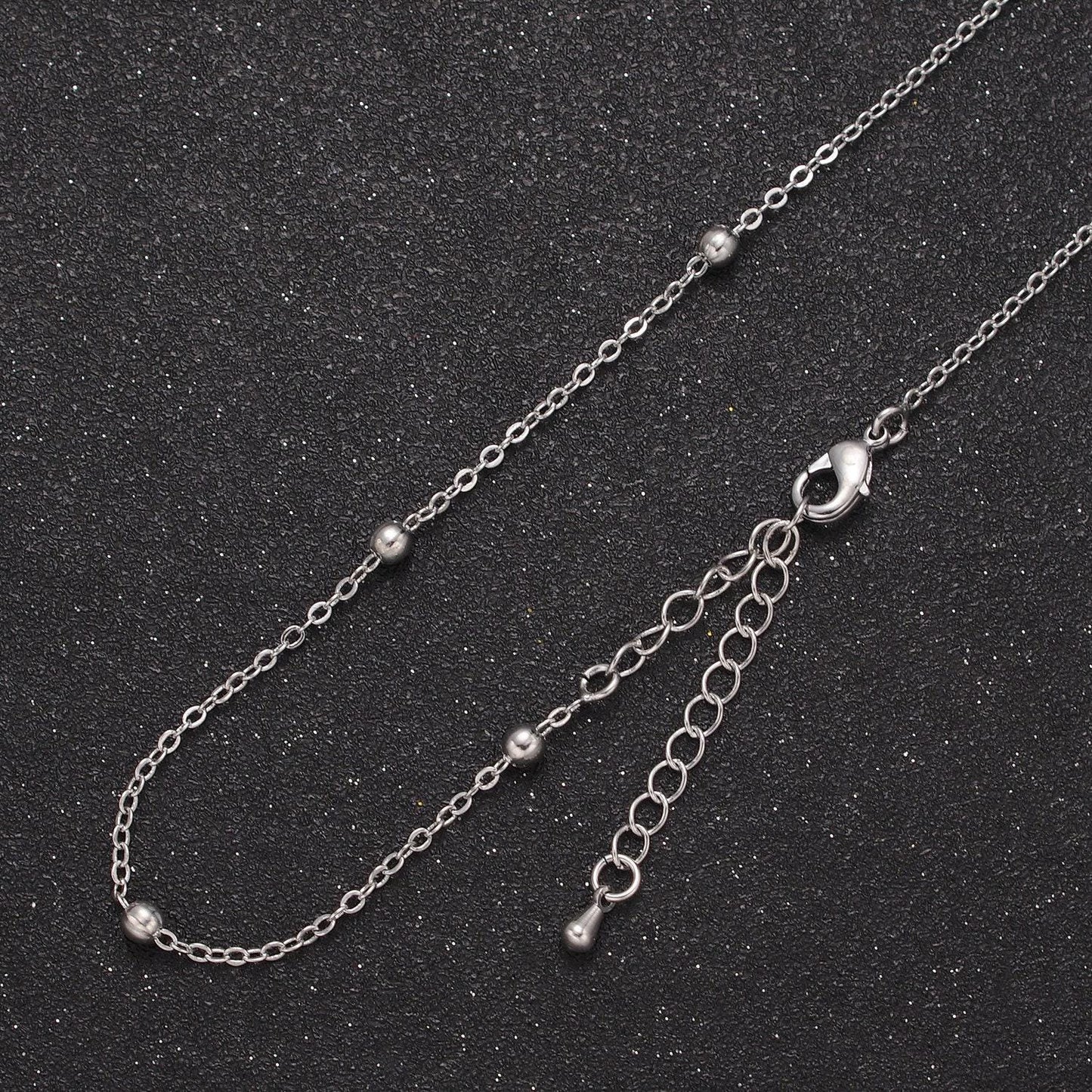 24k gold filled beaded satellite chain gold filled silver chain simple everyday layering necklace wa-729