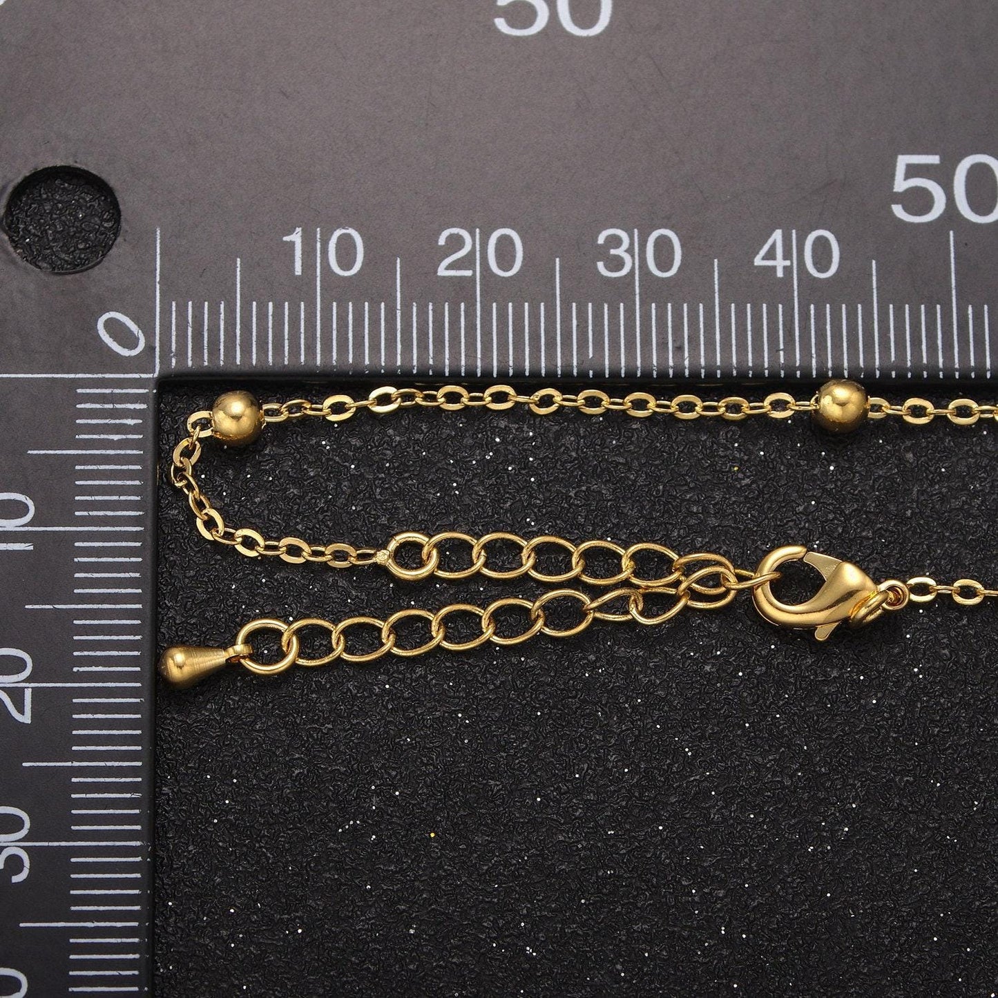 24k gold filled beaded satellite chain gold filled silver chain simple everyday layering necklace wa-729