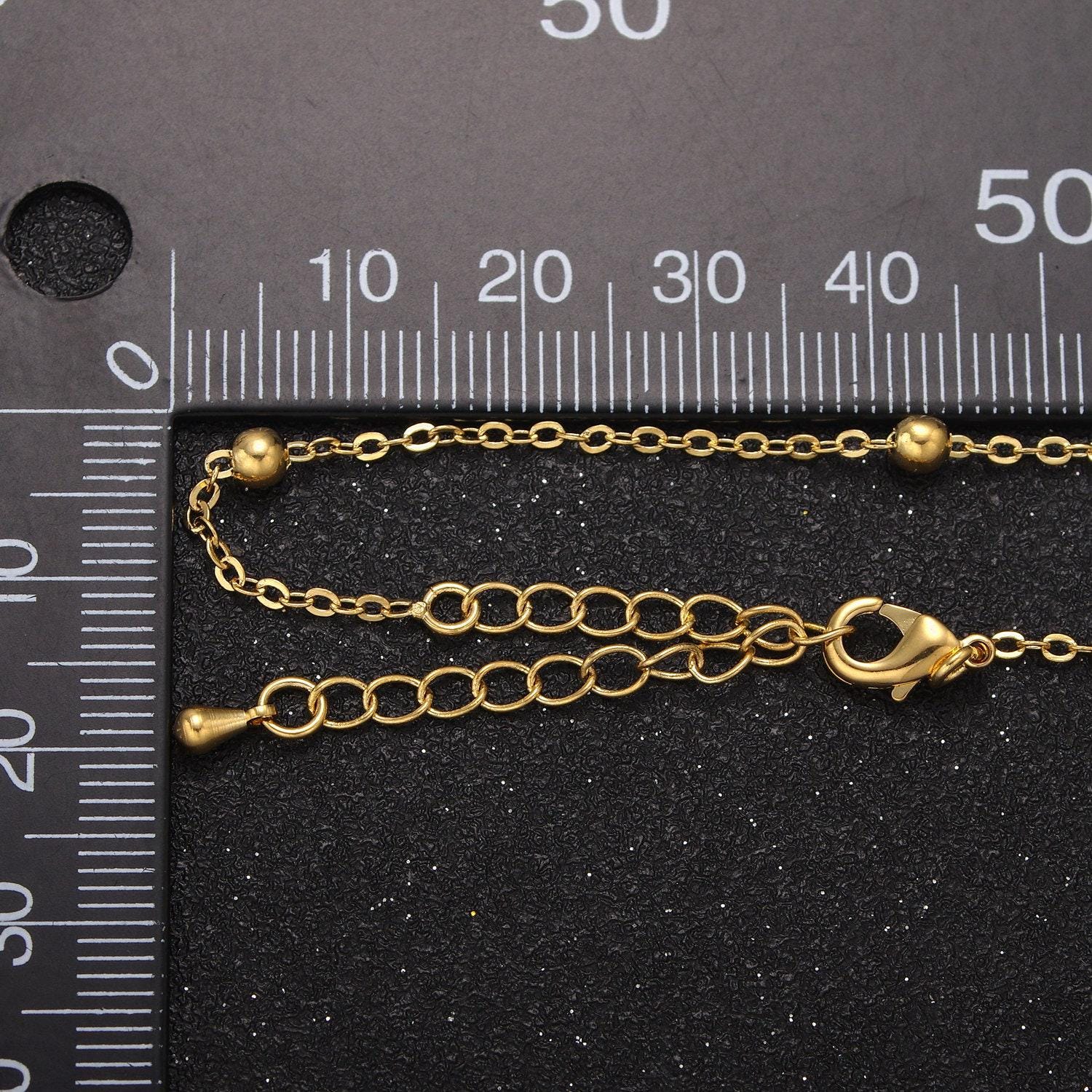 24k gold filled beaded satellite chain gold filled silver chain simple everyday layering necklace wa-729