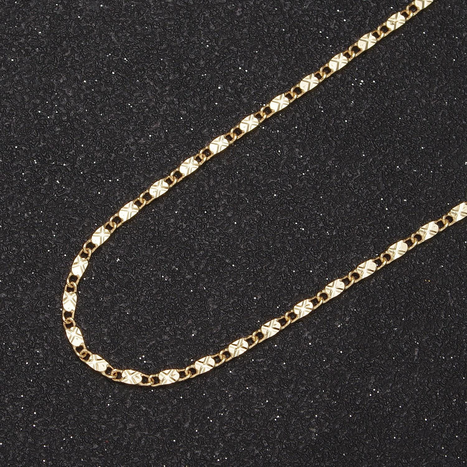 Wholesale gold chain necklace, fine scroll gold chain, simple gold necklace, thin plain women's necklace 18" 20" women chain wa-682