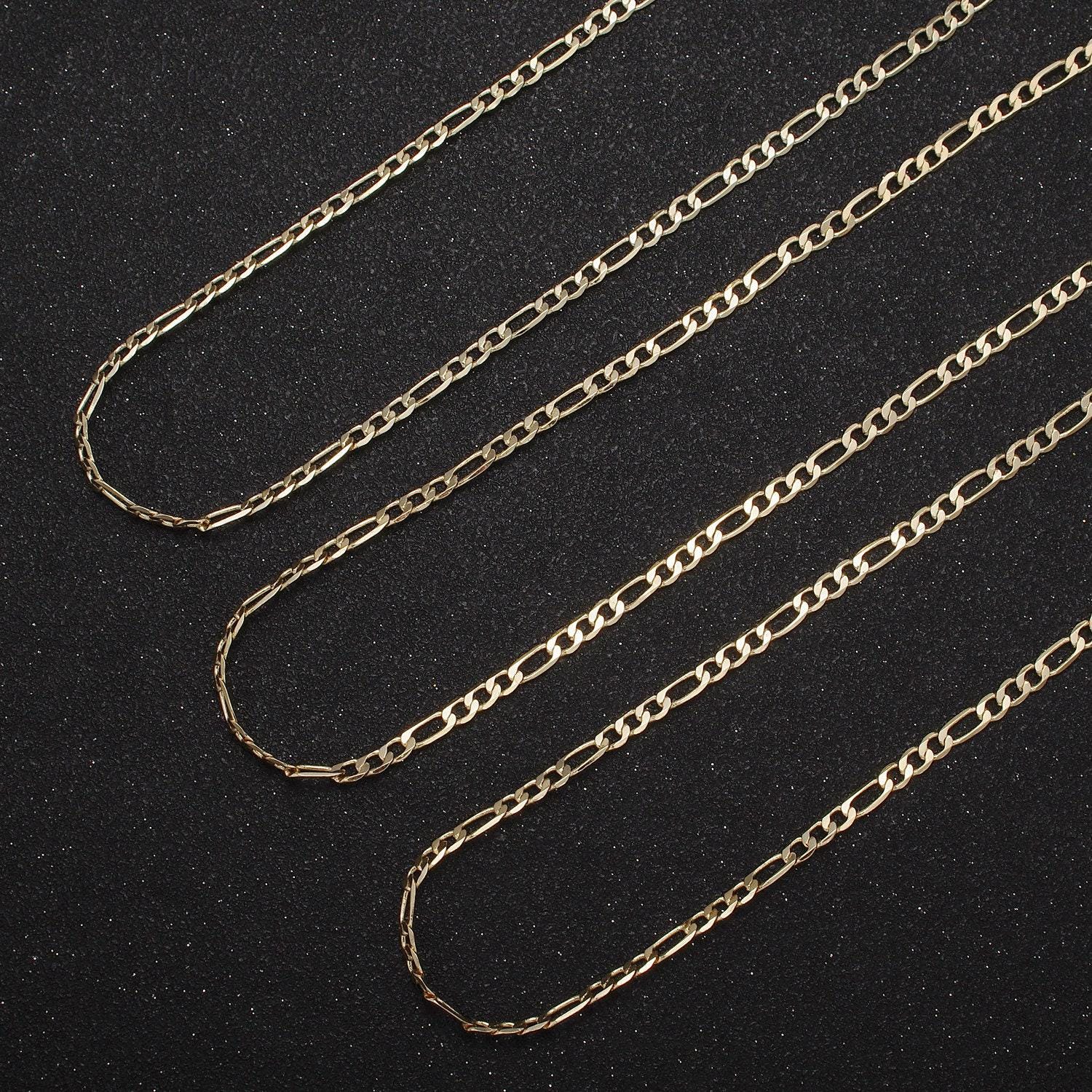 24k gold filled figaro necklace • minimalist necklace chain • unisex figaro chain • figaro 16" 18" 20" chains ready to wear wa-677