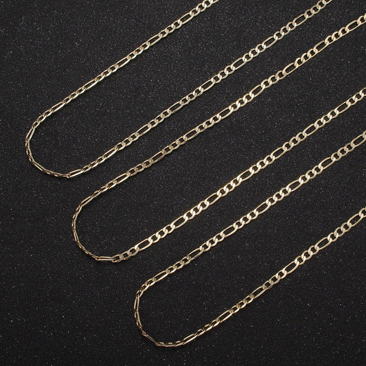 24k gold filled figaro necklace • minimalist necklace chain • unisex figaro chain • figaro 16" 18" 20" chains ready to wear wa-677
