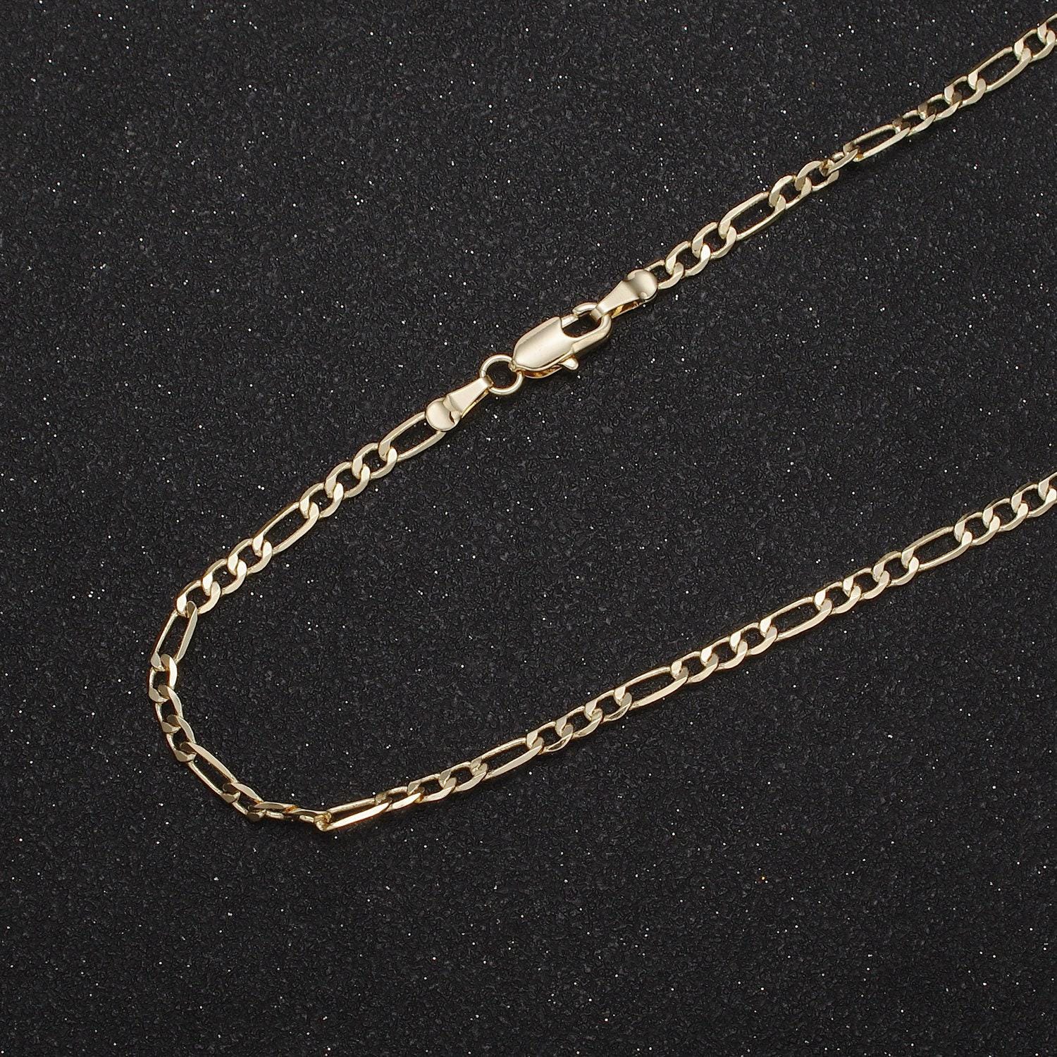 24k gold filled figaro necklace • minimalist necklace chain • unisex figaro chain • figaro 16" 18" 20" chains ready to wear wa-677