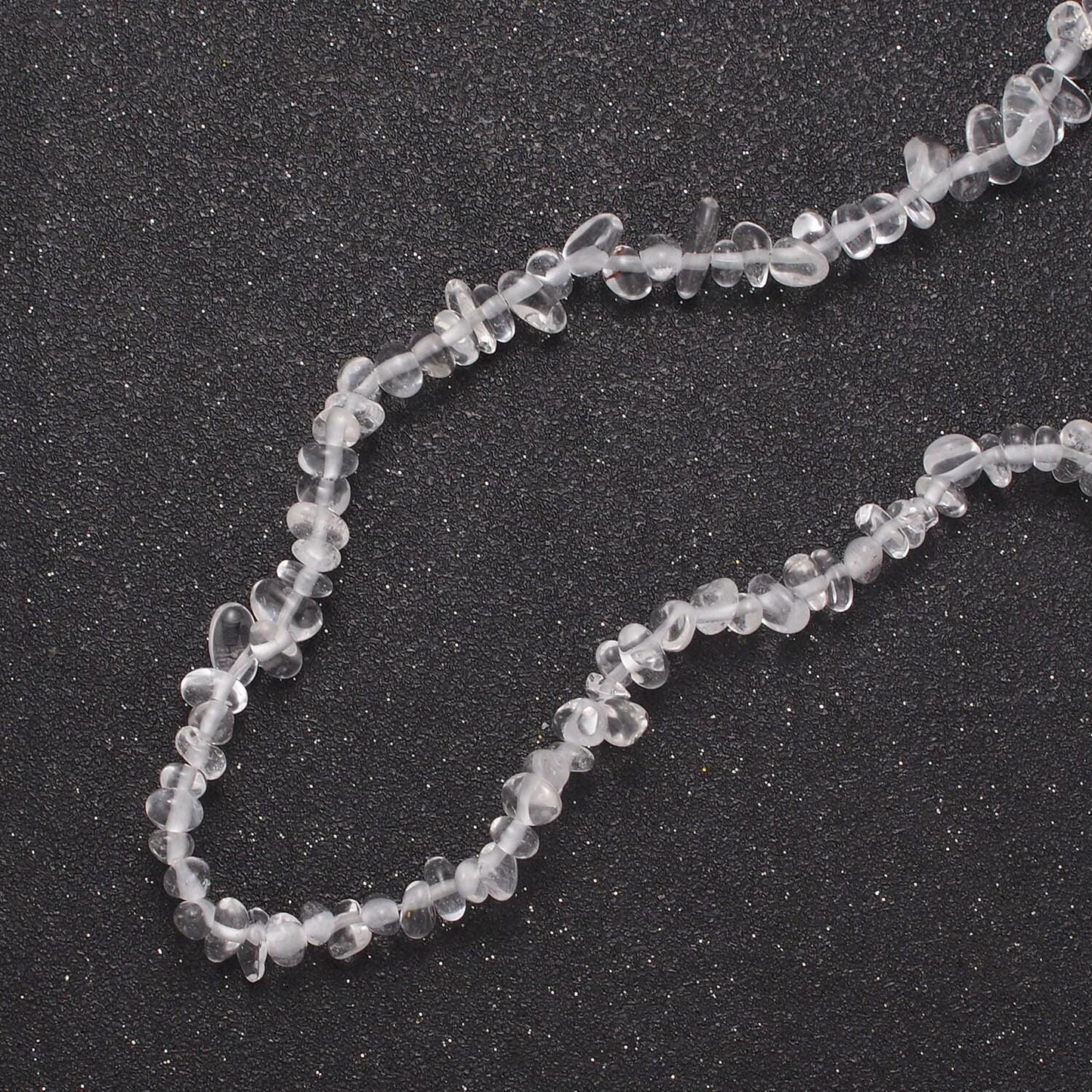 Clear white opalite beaded necklace - 17.2" chip necklace healing crystals, gemstone necklace, handmade jewelry, crystal necklace wa-645