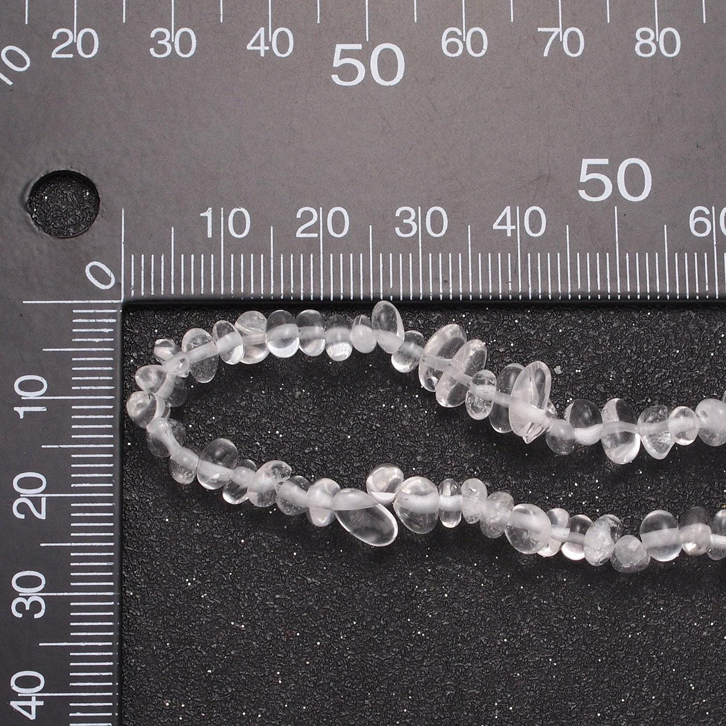 Clear white opalite beaded necklace - 17.2" chip necklace healing crystals, gemstone necklace, handmade jewelry, crystal necklace wa-645