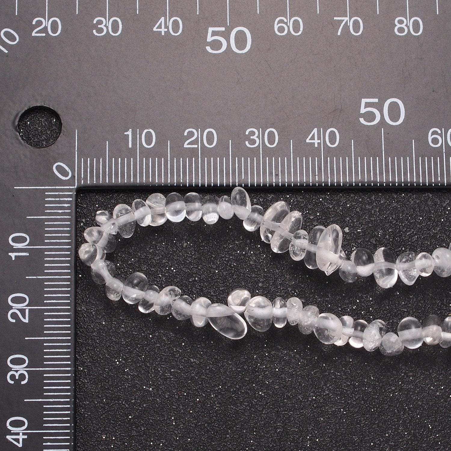 Clear white opalite beaded necklace - 17.2" chip necklace healing crystals, gemstone necklace, handmade jewelry, crystal necklace wa-645