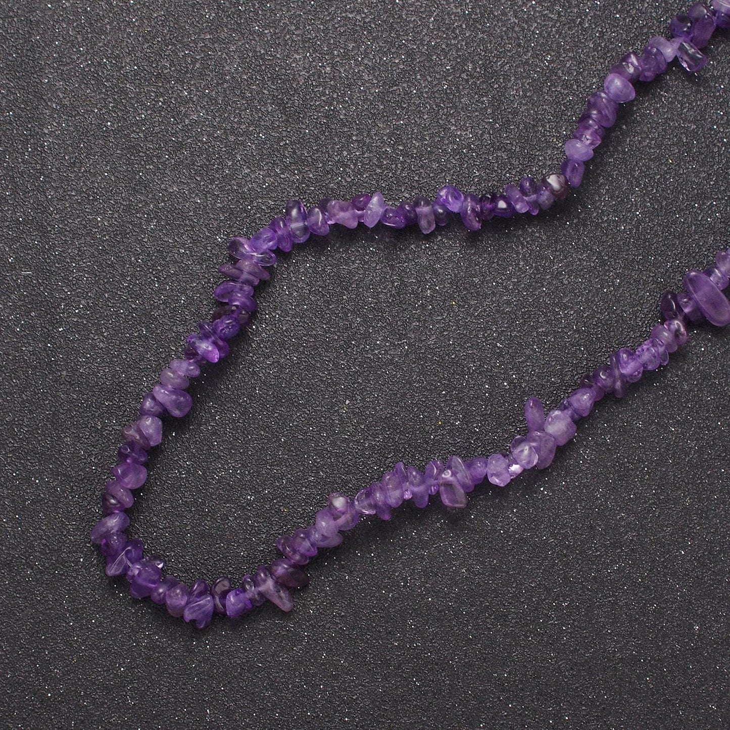 Purple amethyst beaded necklace - 18" chip necklace healing crystals, gemstone necklace, handmade jewelry, crystal necklace wa-639