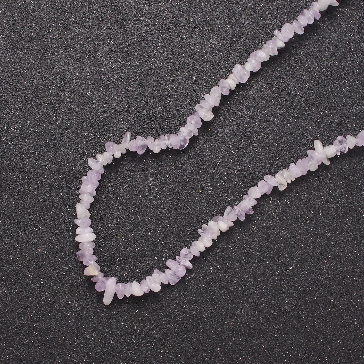 Purple ametrine quartz beaded necklace - 16.5" chip necklace healing crystals, gemstone necklace, handmade jewelry, crystal necklace wa-636