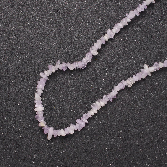 Purple ametrine quartz beaded necklace - 16.5" chip necklace healing crystals, gemstone necklace, handmade jewelry, crystal necklace wa-636