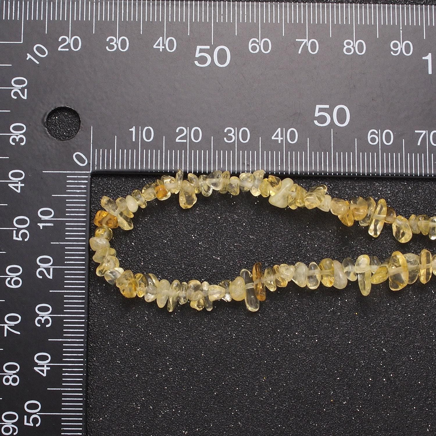 Yellow citrine beaded necklace - 18" chip necklace healing crystals, gemstone necklace, handmade jewelry, crystal necklace wa-635