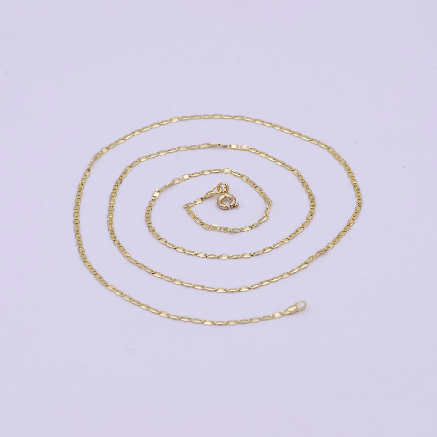 14k gold filled anchor chain, dainty 1.6mm in width, layering 24 inch anchor finished chain with spring ring | wa-619