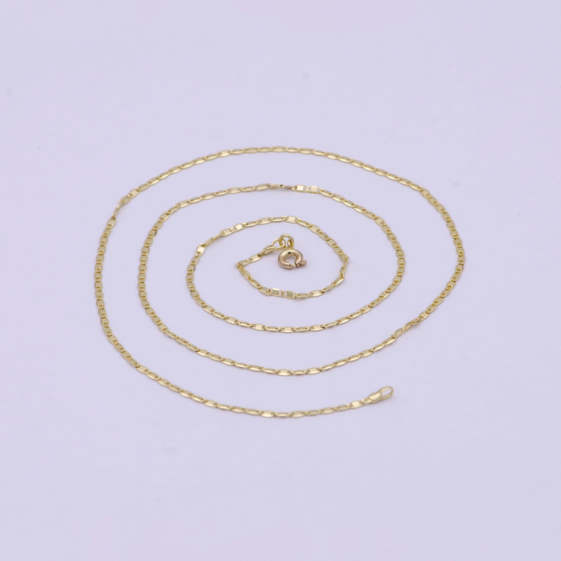 14k gold filled anchor chain, dainty 1.6mm in width, layering 24 inch anchor finished chain with spring ring | wa-619