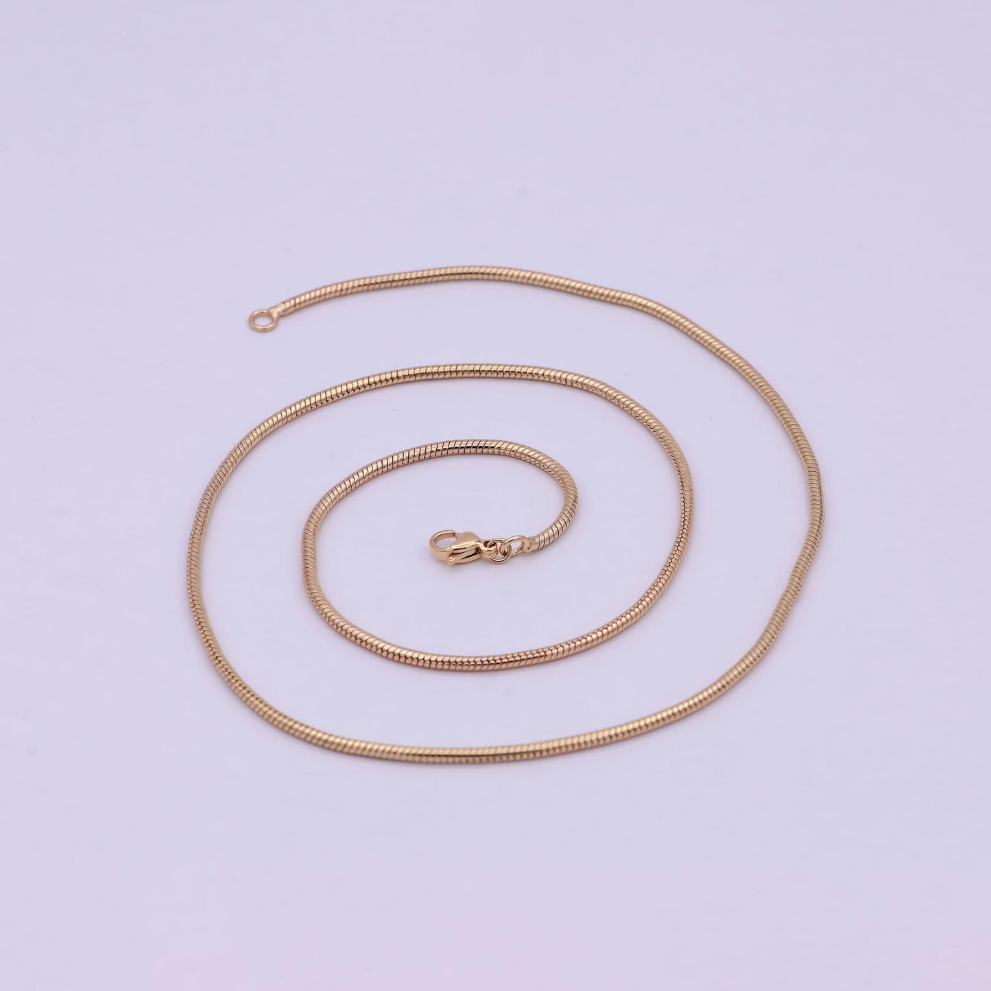 Rose gold omega necklace, 18k gold filled 1.8mm width finished chain, layering 19.7 inch omega necklace with lobster clasps | wa-618