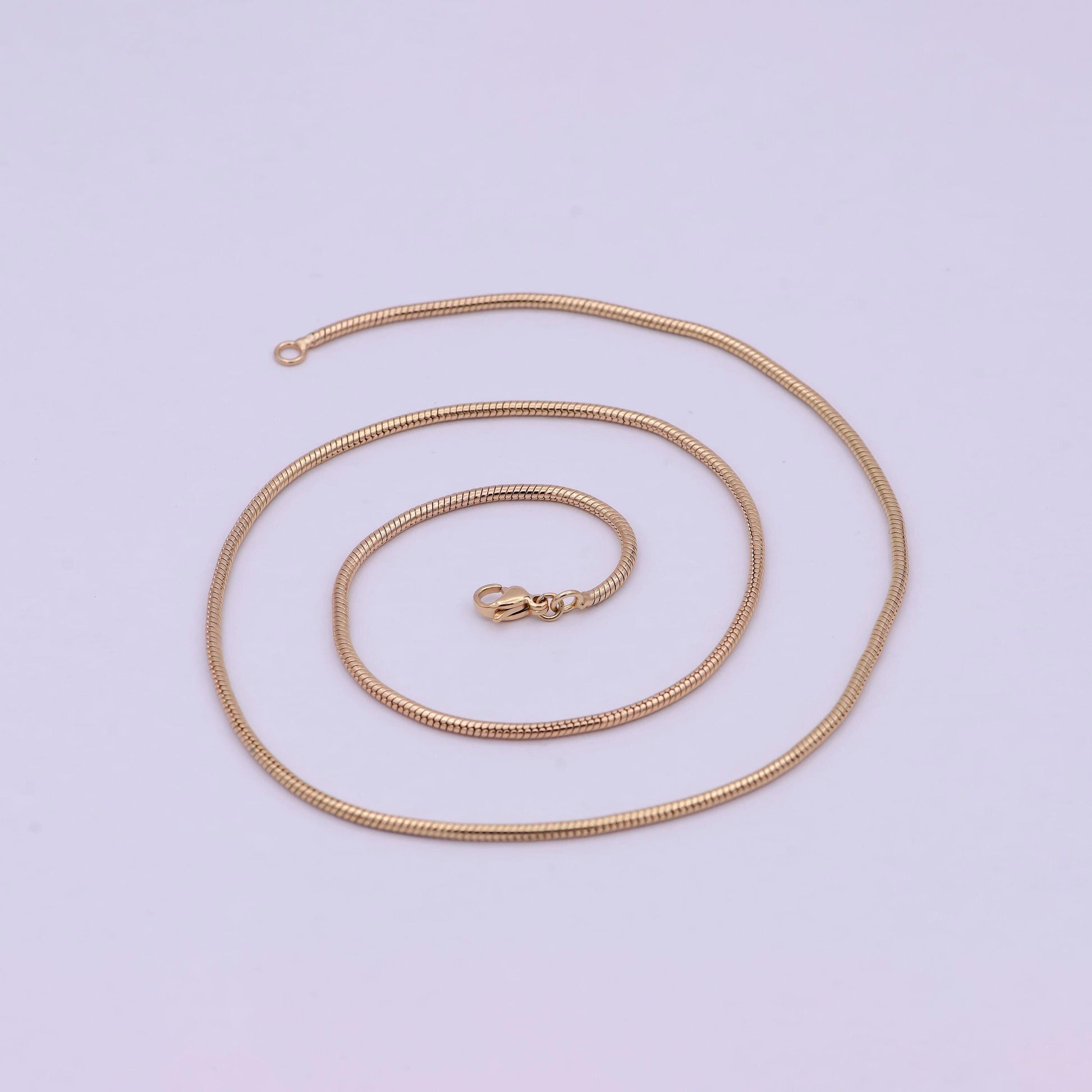 Rose gold omega necklace, 18k gold filled 1.8mm width finished chain, layering 19.7 inch omega necklace with lobster clasps | wa-618