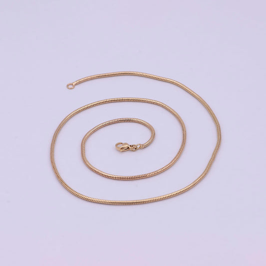 Rose gold omega necklace, 18k gold filled 1.8mm width finished chain, layering 19.7 inch omega necklace with lobster clasps | wa-618