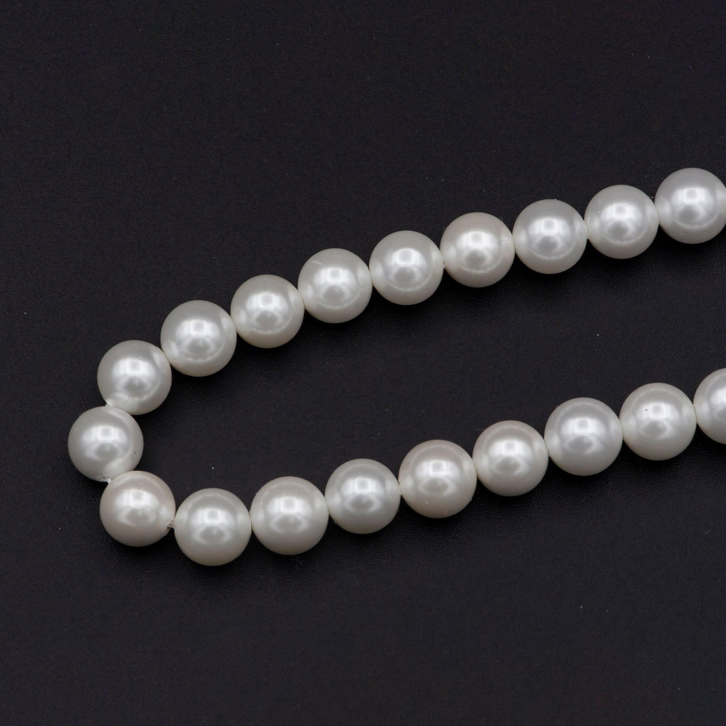 Wholesale 7.9-8.2mm white semi round mother of pearls, high luster smooth and round white mother of pearl beads | wa-575