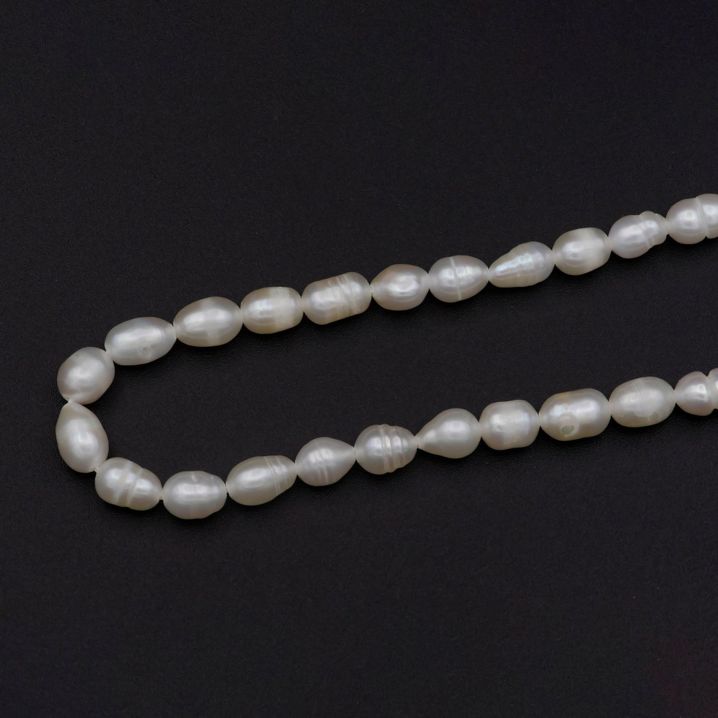 Aaa+ 4.9-5.4mm dainty white rice pearls, full strand, oval loose pearl beads, diy pearl, genuine pearl beads wa-574