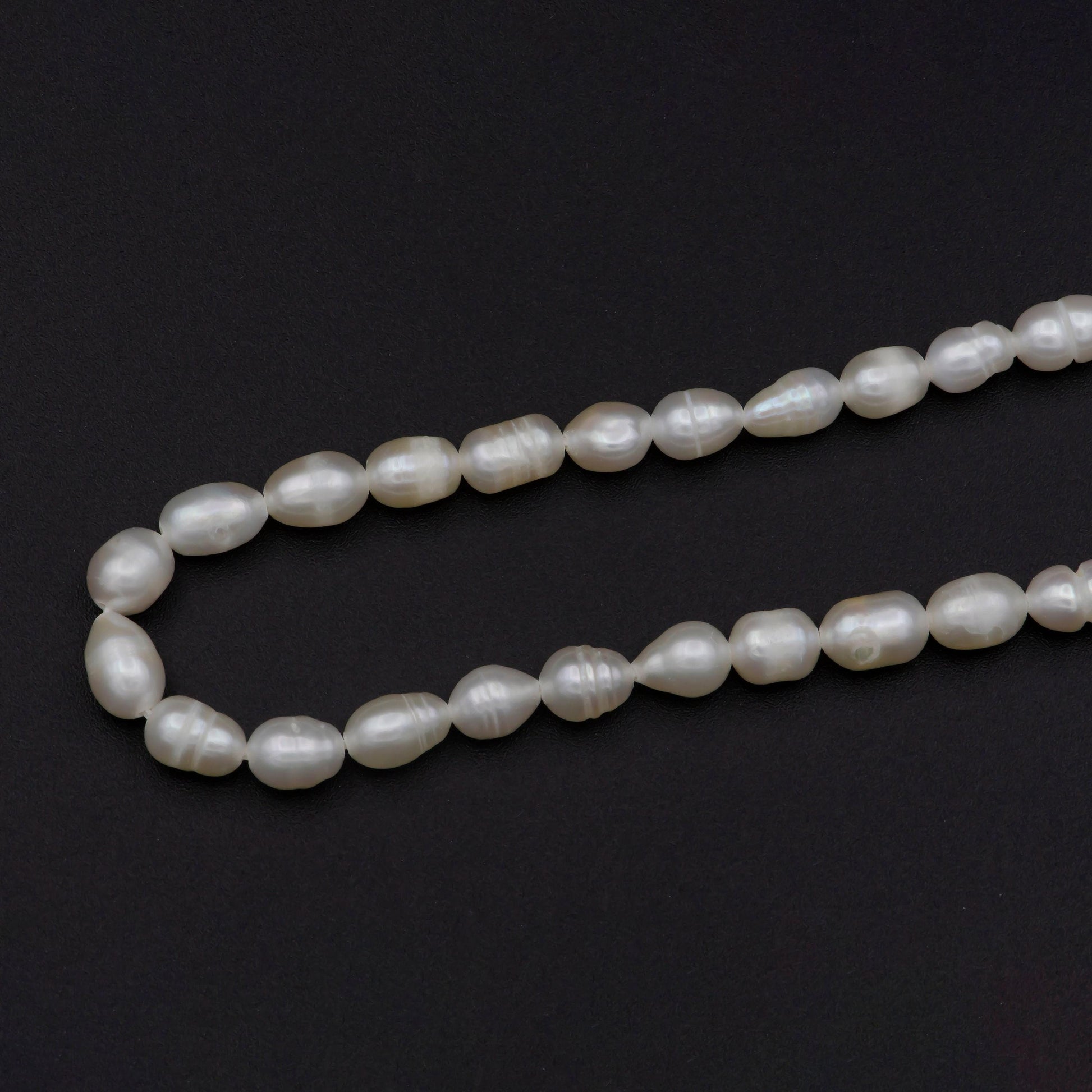 Aaa+ 4.9-5.4mm dainty white rice pearls, full strand, oval loose pearl beads, diy pearl, genuine pearl beads wa-574
