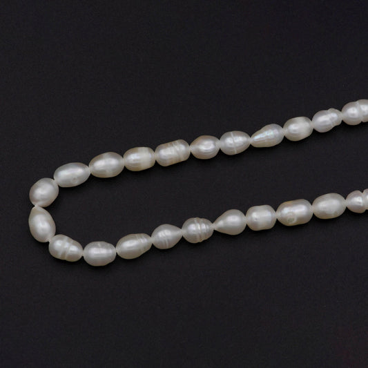 Aaa+ 4.9-5.4mm dainty white rice pearls, full strand, oval loose pearl beads, diy pearl, genuine pearl beads wa-574