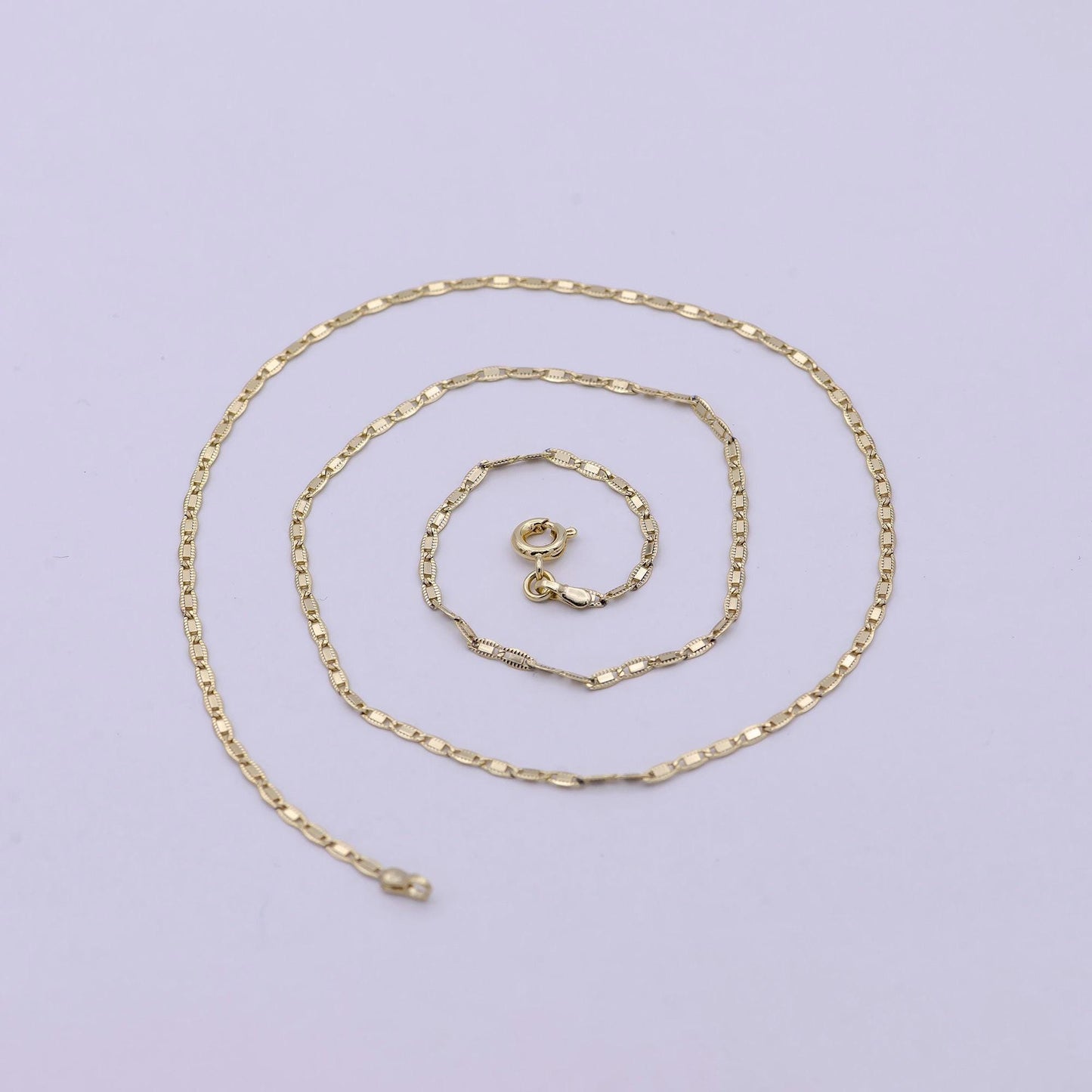 1.7 mm mariner anchor link chain necklace 14k gold filled necklace 17.8 inch long | wa-543