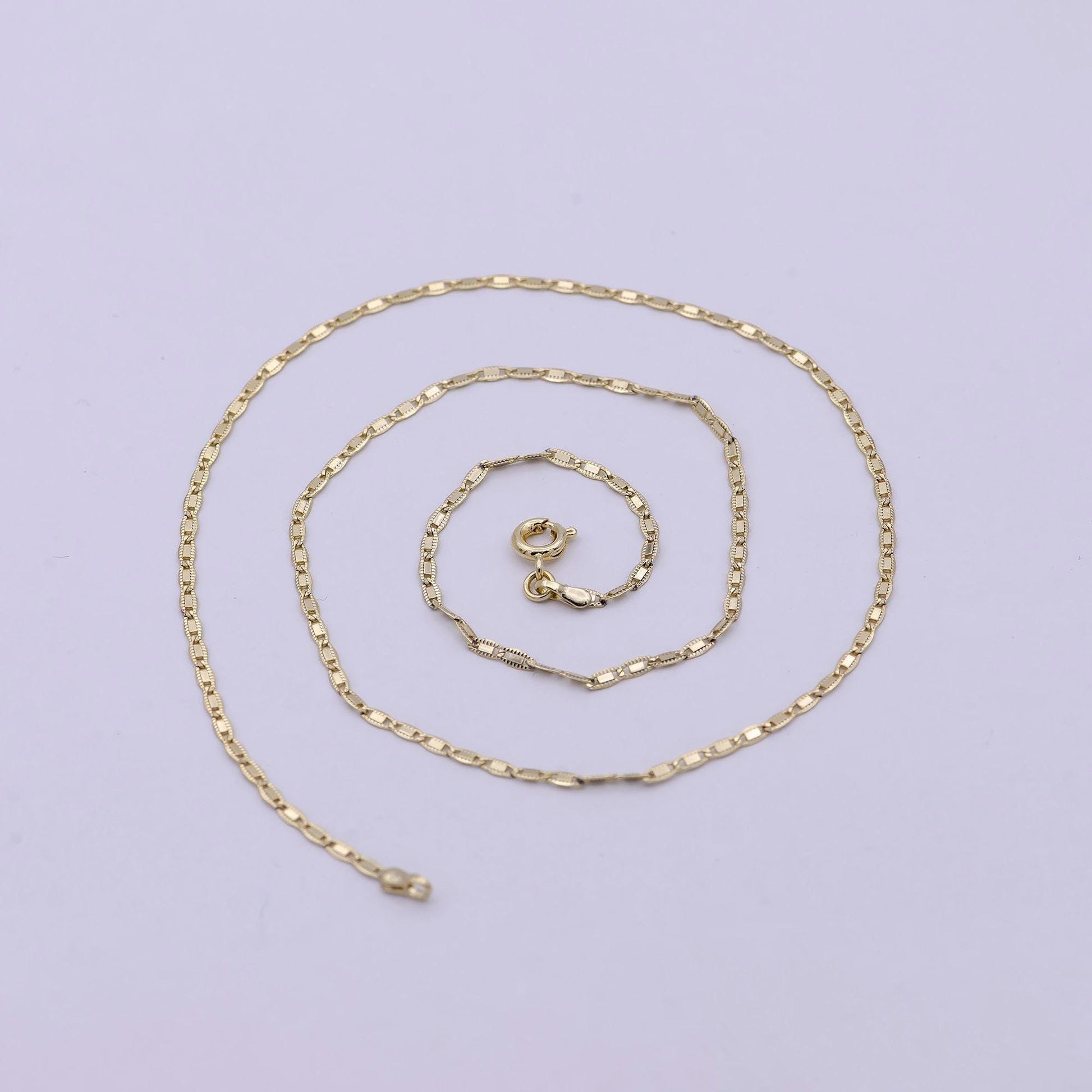 1.7 mm mariner anchor link chain necklace 14k gold filled necklace 17.8 inch long | wa-543