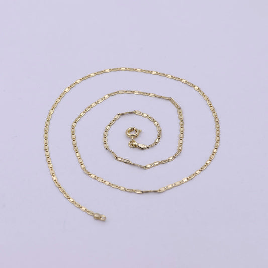 1.7 mm mariner anchor link chain necklace 14k gold filled necklace 17.8 inch long | wa-543
