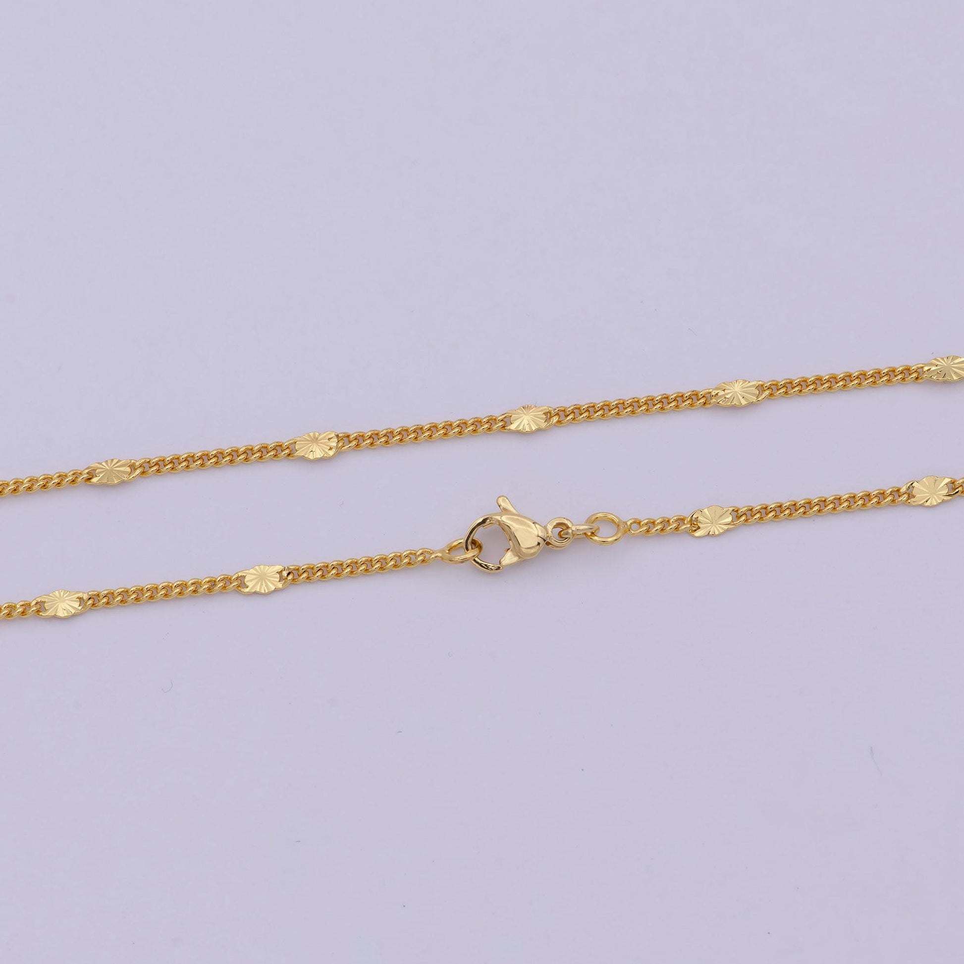 24k gold filled 1.5mm curb chain 15.5/17.5/18.0/19.6 inch finished necklace for wholesale necklace dainty jewelry making supplies - wa-521