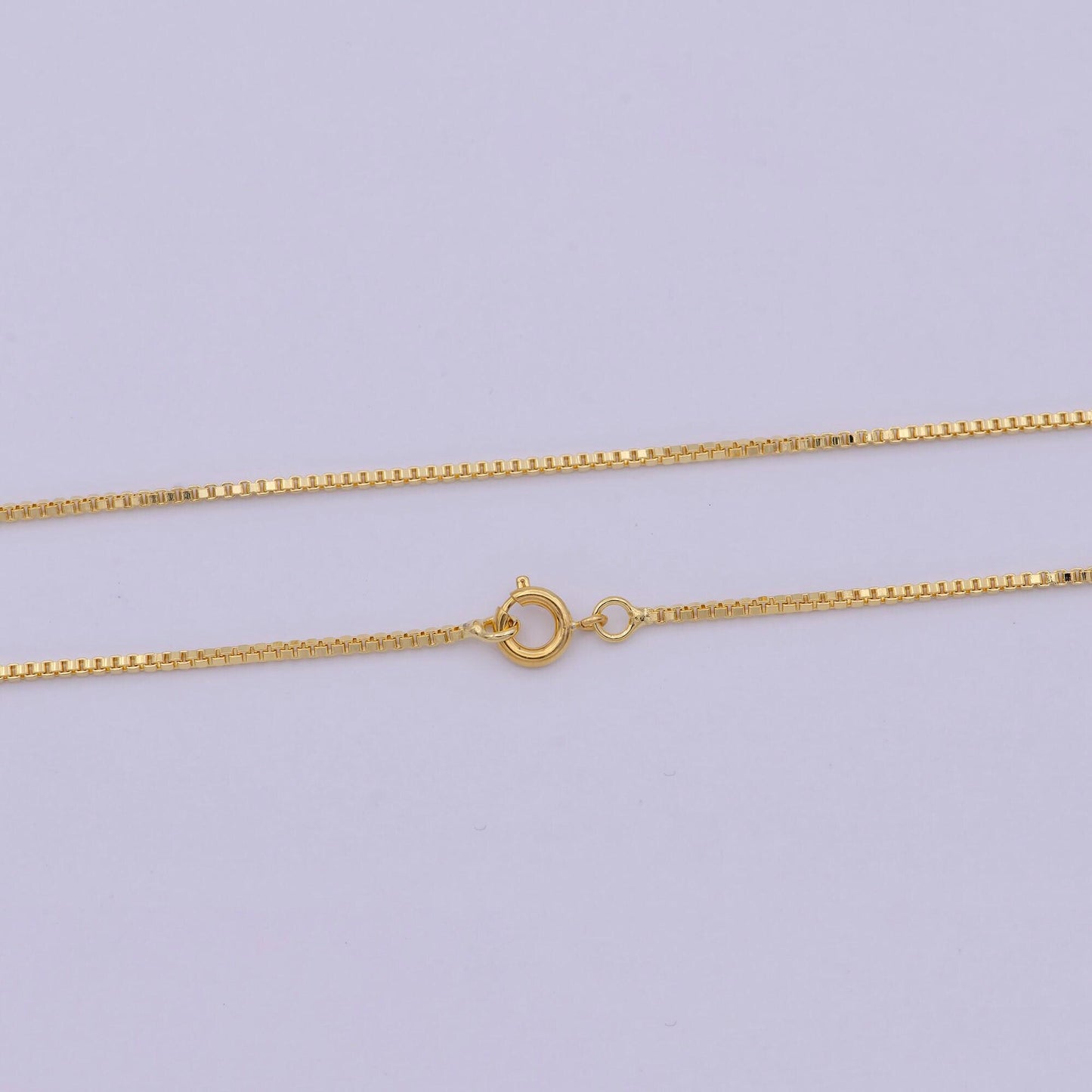 Dainty gold box chain necklace 1.2mm, classic box chain layered necklace, everyday necklace, simple chain, minimalist - wa-524