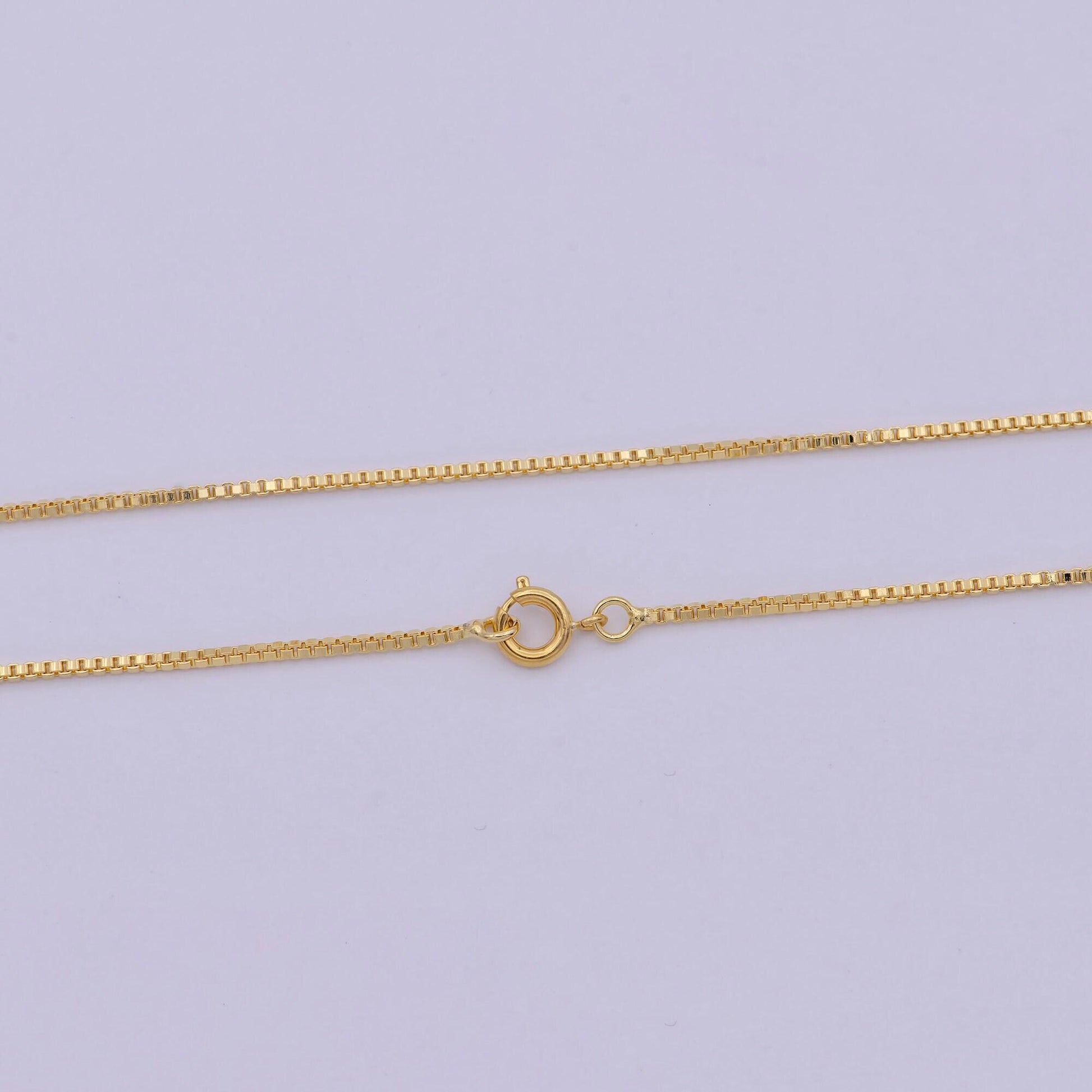 Dainty gold box chain necklace 1.2mm, classic box chain layered necklace, everyday necklace, simple chain, minimalist - wa-524
