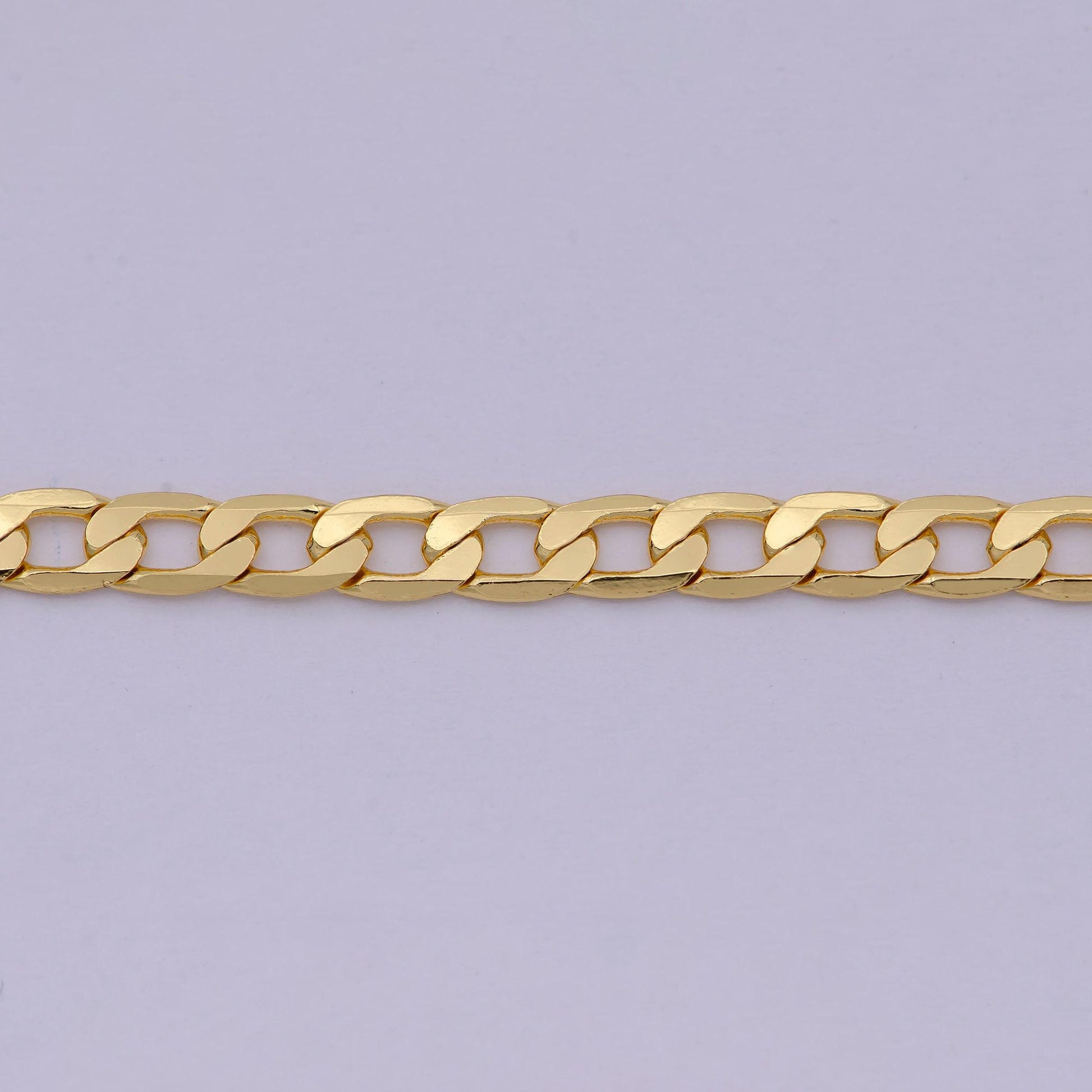 24k gold filled cuban link chain necklace 17.6 inch miami cuban, 3.2mm gold chain, curb link, men women chain necklaces wa-523