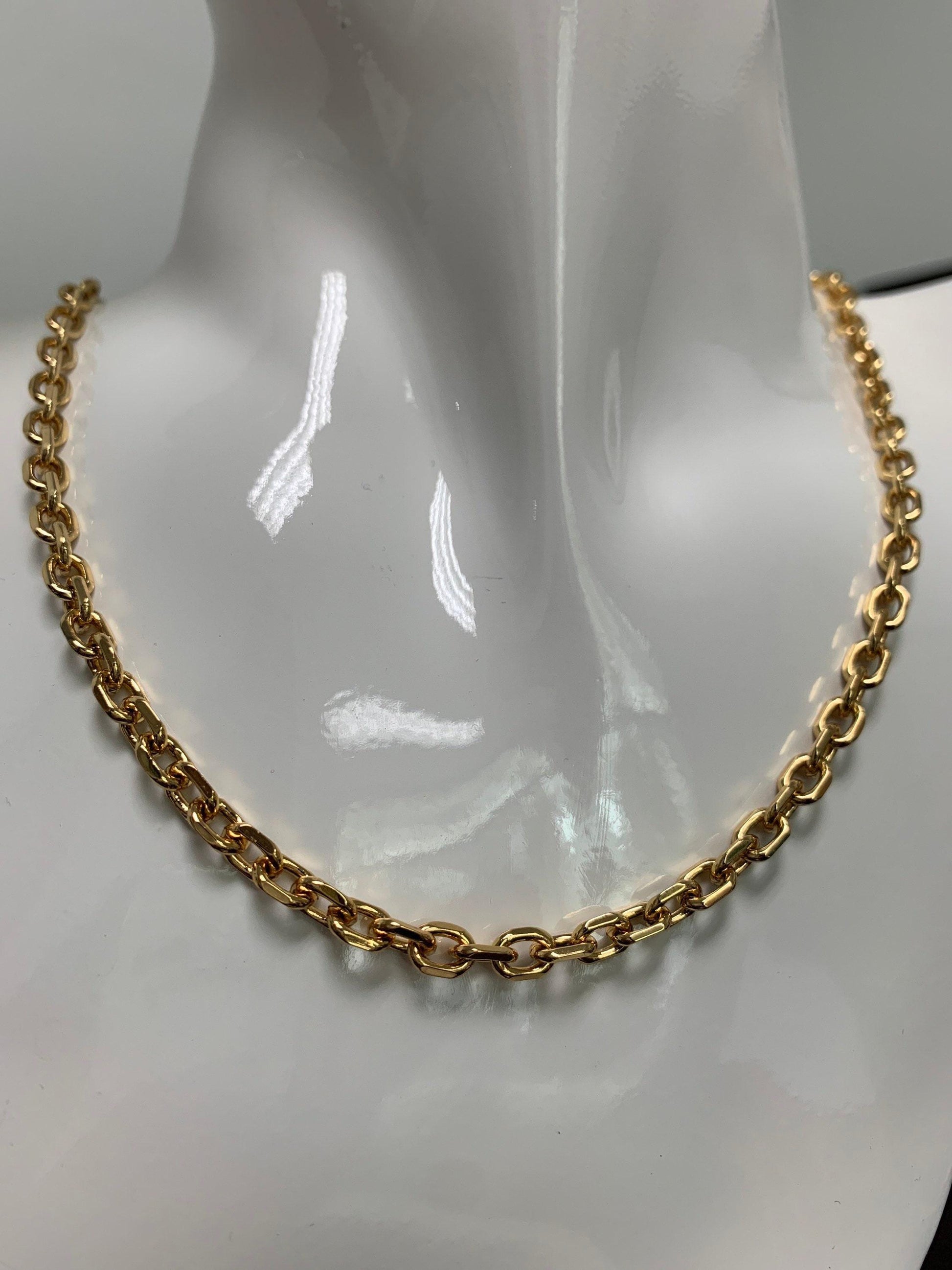 1pc 17.8'' ready to use bold gold rolo necklace chain, layering thick rolo chain dainty necklace,for pendant charm necklace making,wa-295