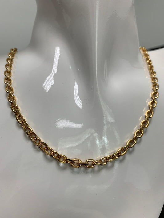 1pc 17.8'' ready to use bold gold rolo necklace chain, layering thick rolo chain dainty necklace,for pendant charm necklace making,wa-295