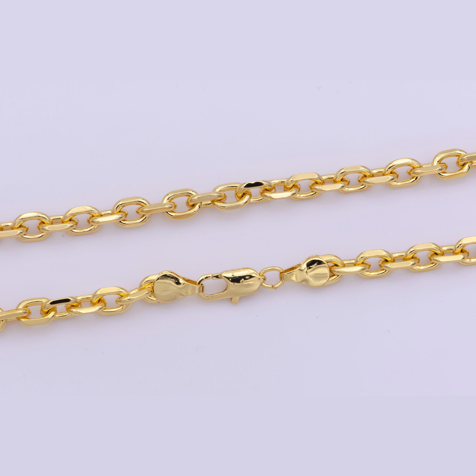 1pc 17.8'' ready to use bold gold rolo necklace chain, layering thick rolo chain dainty necklace,for pendant charm necklace making,wa-295