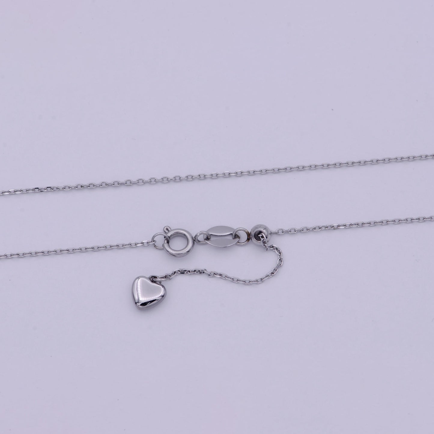 1pc 20'' ready to use adjustable white gold cuban curb rolo necklace chain, layer chain dainty necklace, for pendant charm necklace wa-517
