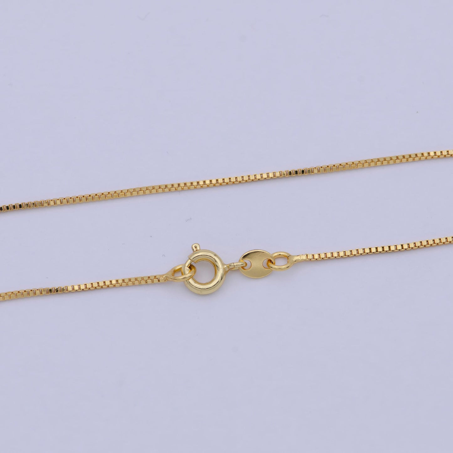 1pc 15.5" ready to wear gold square box chain necklace, layering dainty box chain for jewelry making with pendant charm, wa-503