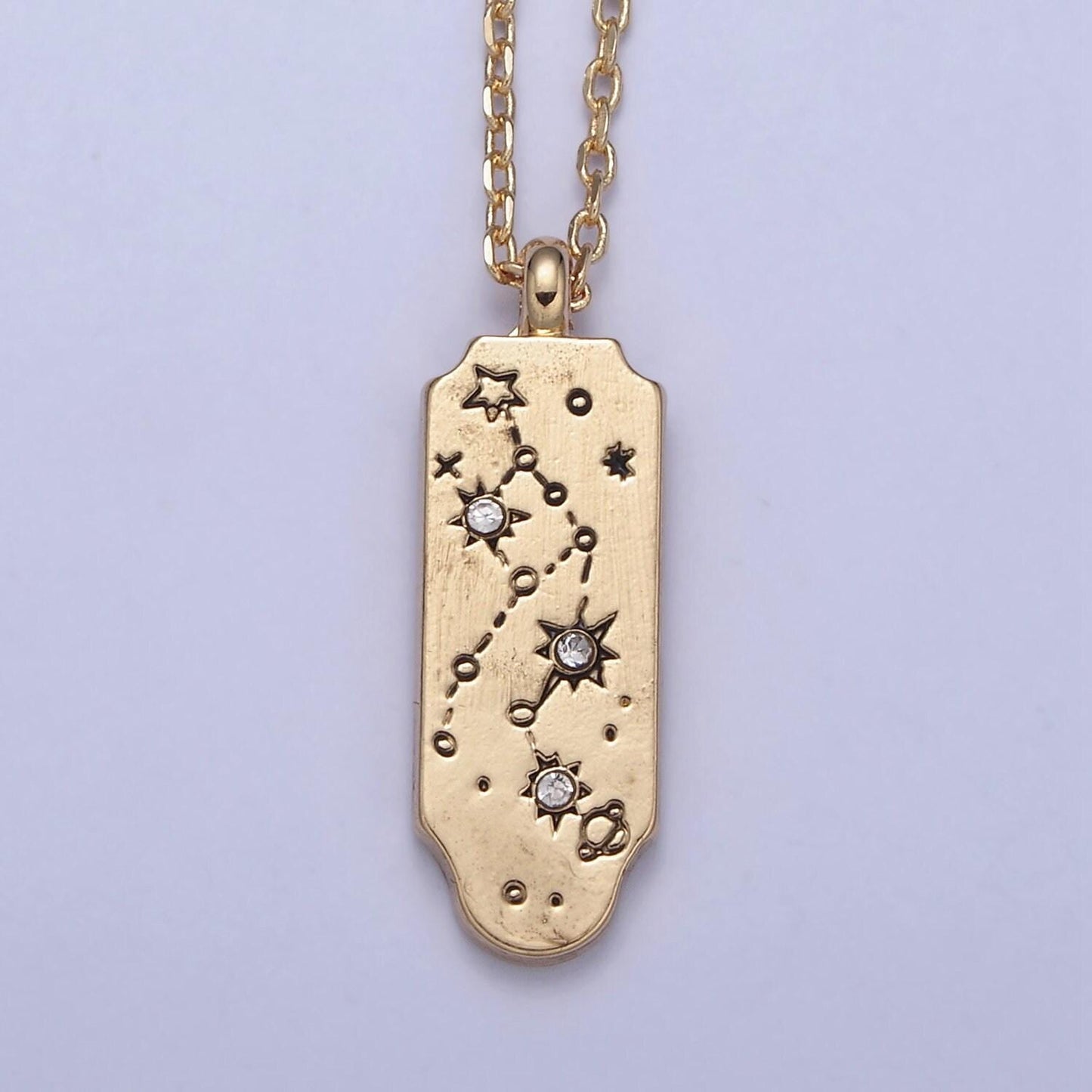 Gold zodiac constellation charms 18" necklace,zodiac symbol, horoscope charm,gold astrological sign minimalist jewelry, zodiac-038, wa491