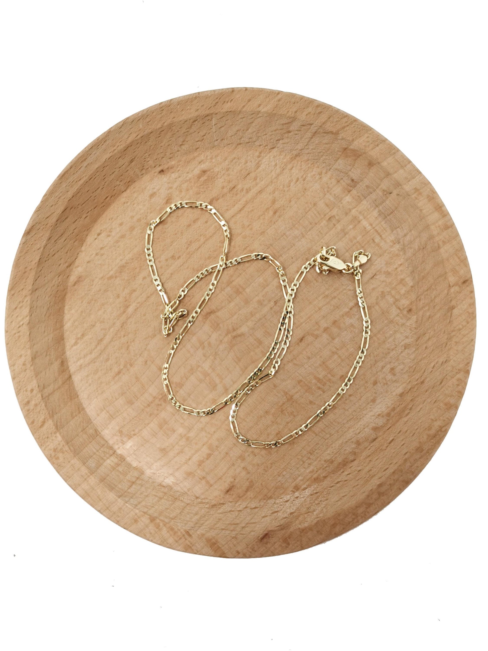 1pc 23.5'' ready to use gold dainty figaro necklace chain, thin layering figaro chain necklace, perfect for pendant charm necklace,wa-485