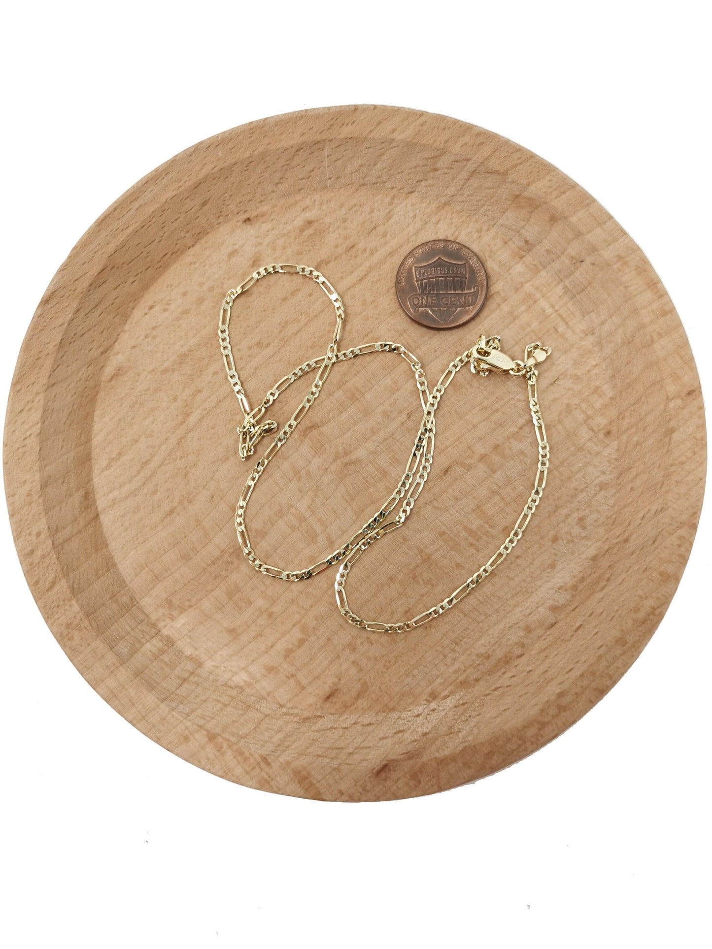 1pc 23.5'' ready to use gold dainty figaro necklace chain, thin layering figaro chain necklace, perfect for pendant charm necklace,wa-485