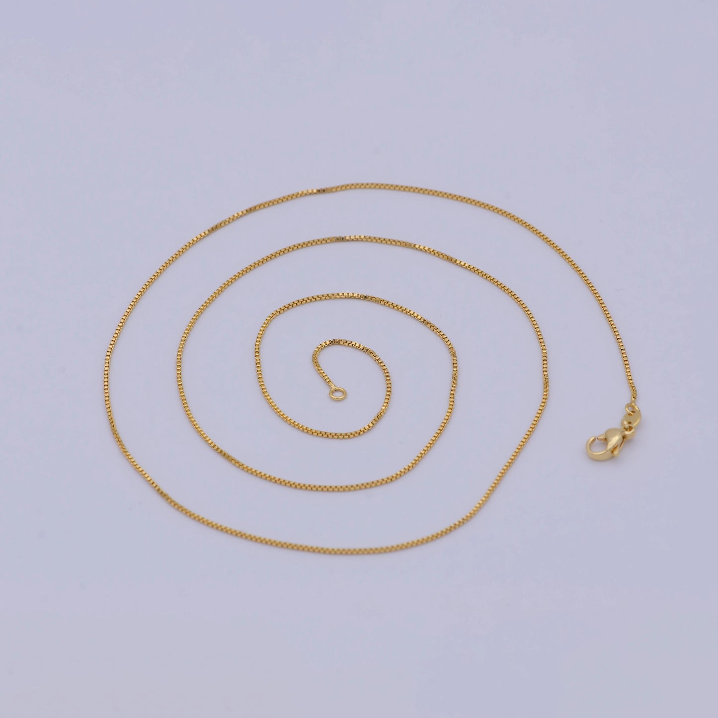 1pc 23.5'' ready to wear gold square box chain necklace, layering dainty box chain for jewelry making with pendant charm ,wa- 470
