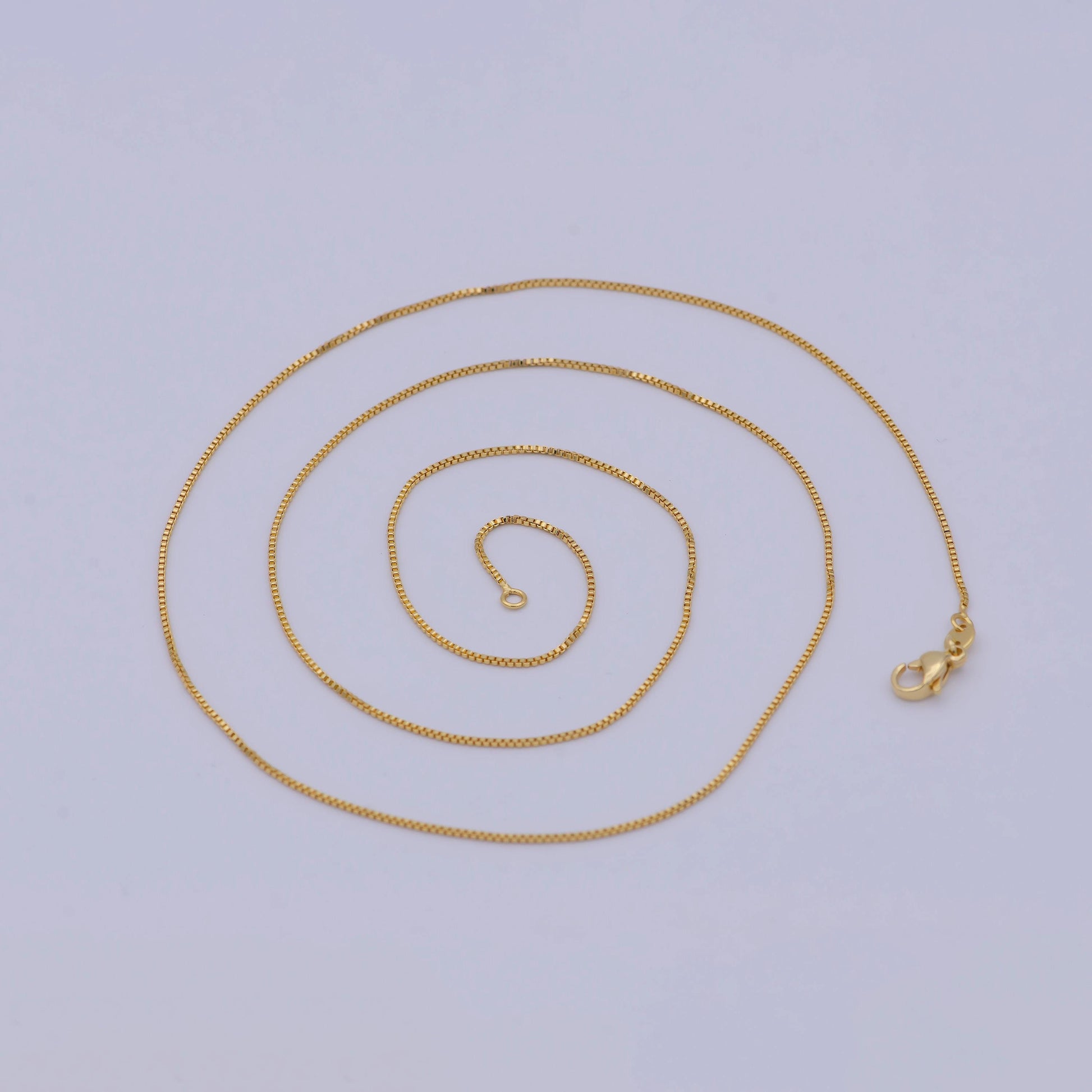 1pc 23.5'' ready to wear gold square box chain necklace, layering dainty box chain for jewelry making with pendant charm ,wa- 470
